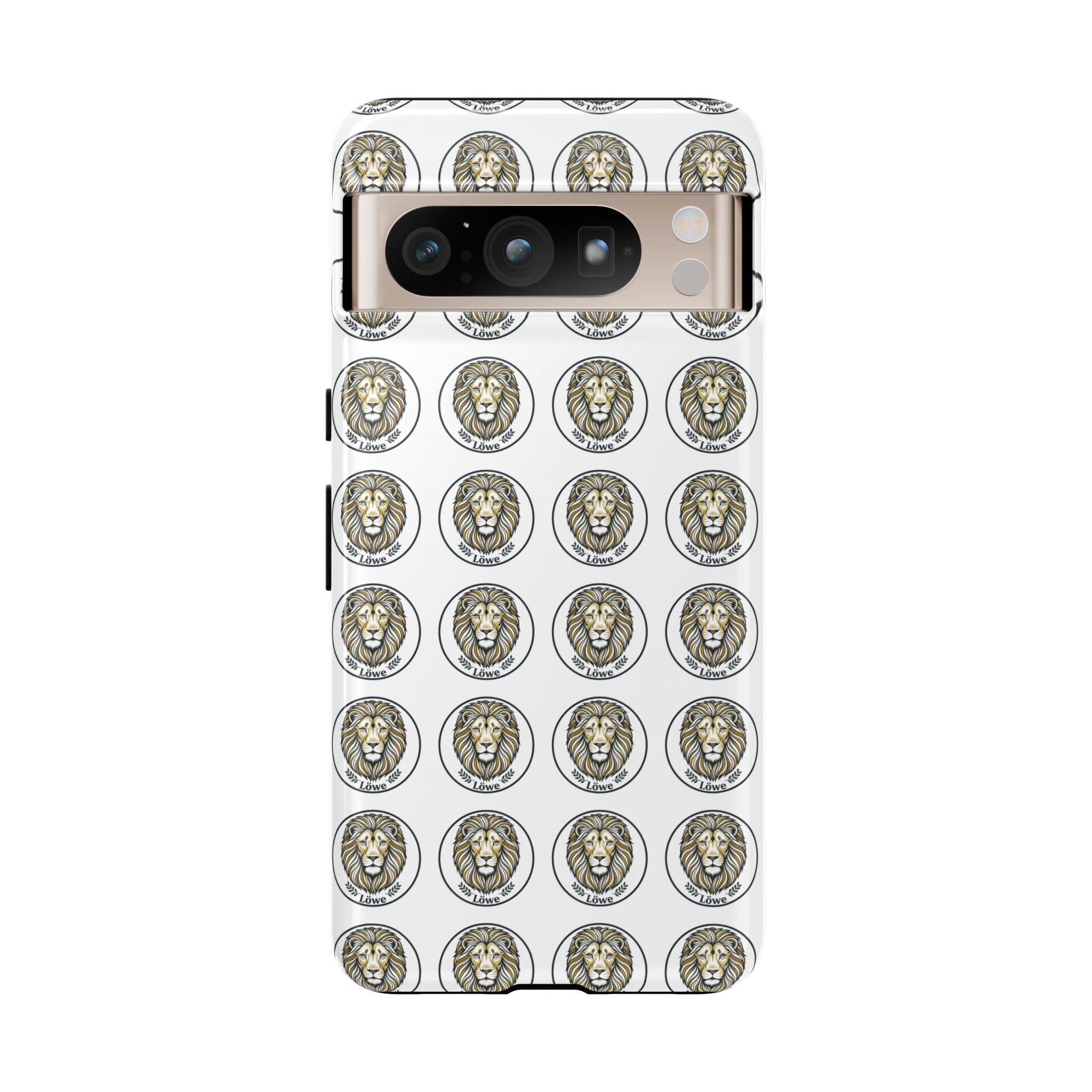 Lion Seal Pattern Phone Case — Protective Tough Case with Vintage Heraldic Design