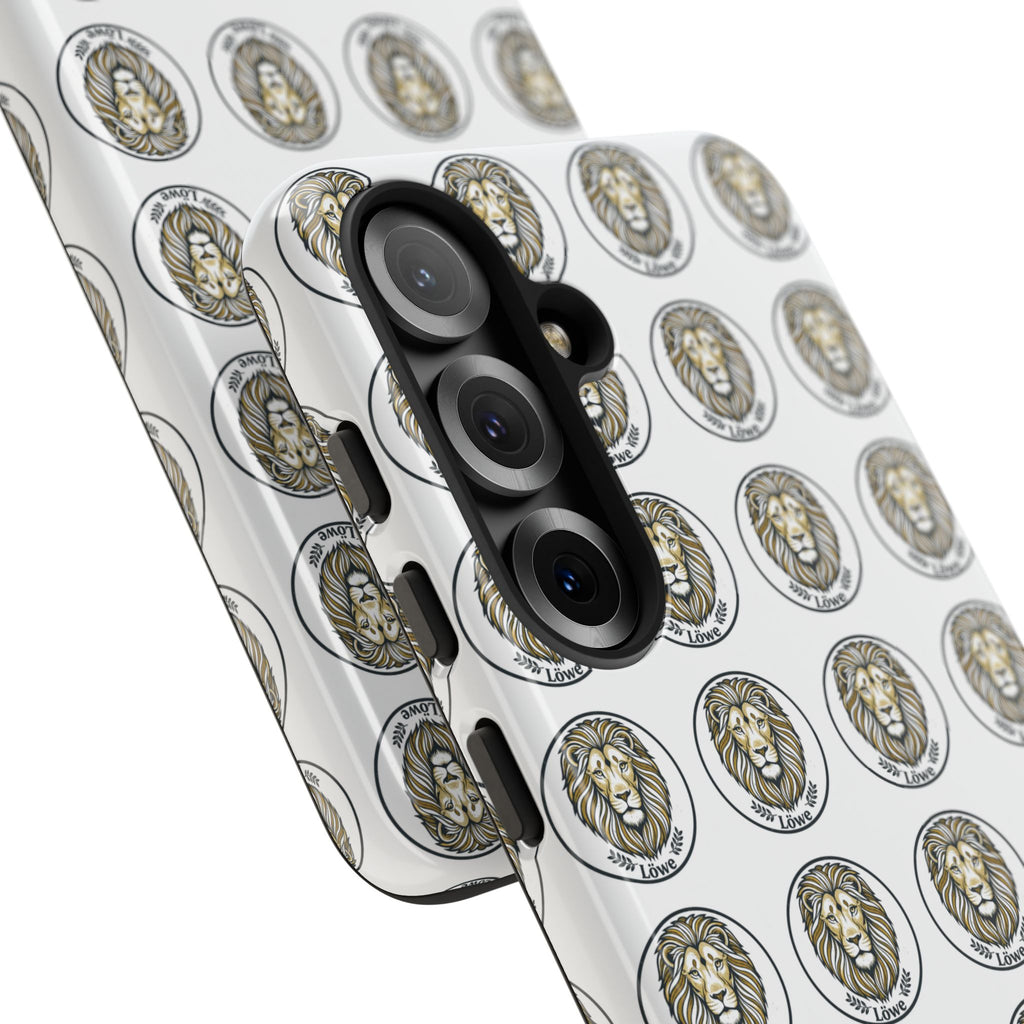 Lion Seal Pattern Phone Case — Protective Tough Case with Vintage Heraldic Design