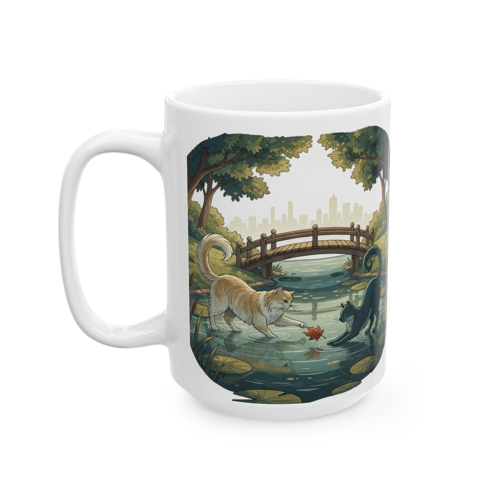 Scenic Cat Park Ceramic Mug — 11oz & 15oz