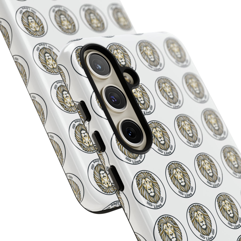 Lion Seal Pattern Phone Case — Protective Tough Case with Vintage Heraldic Design