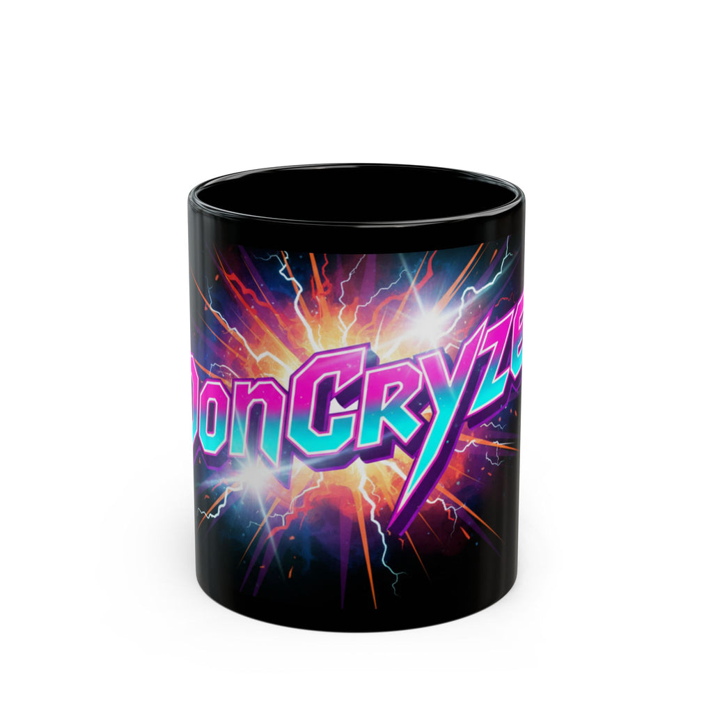 Neon Cryze Black Coffee Mug – Retro 80s Lightning Logo (11oz/15oz)