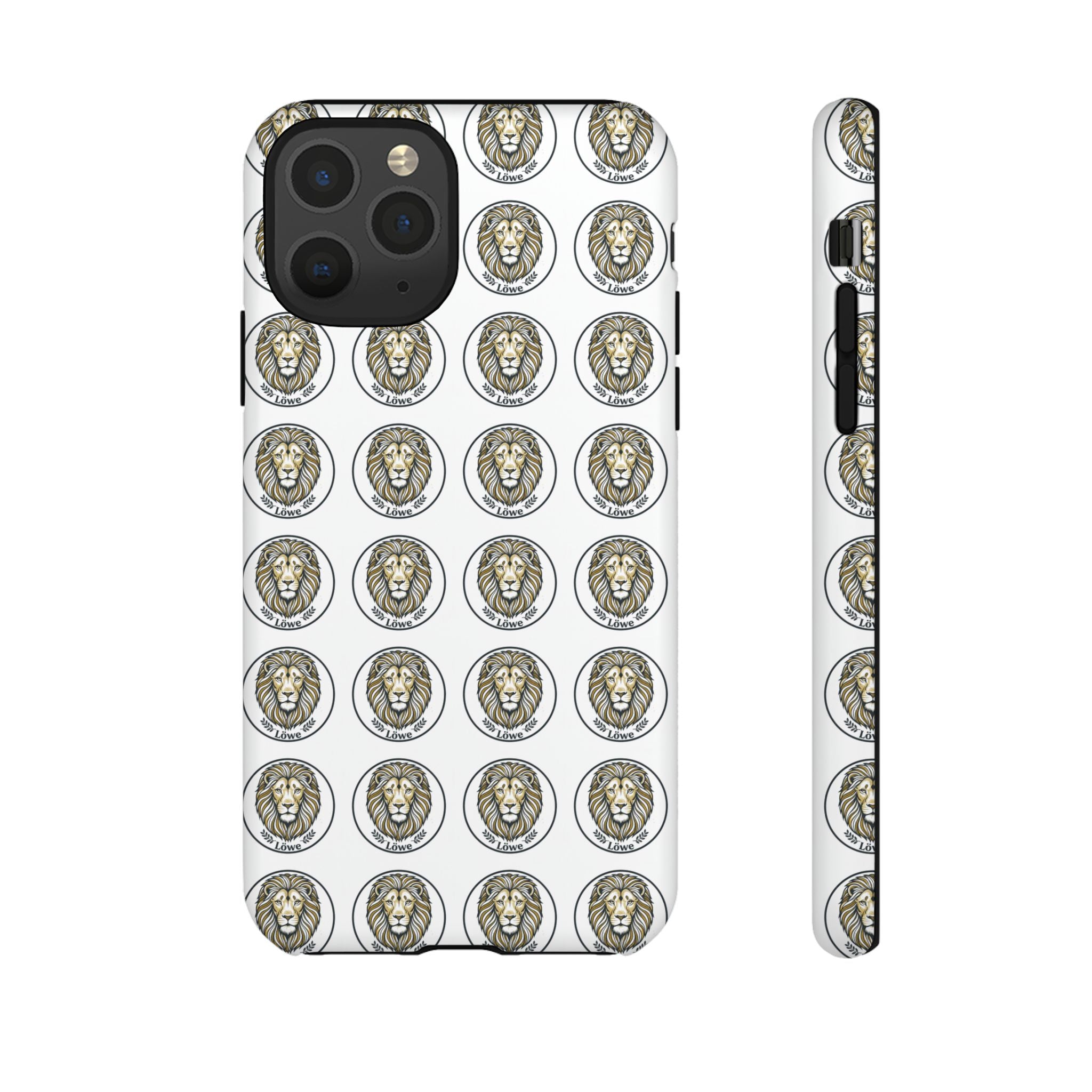 Lion Seal Pattern Phone Case — Protective Tough Case with Vintage Heraldic Design