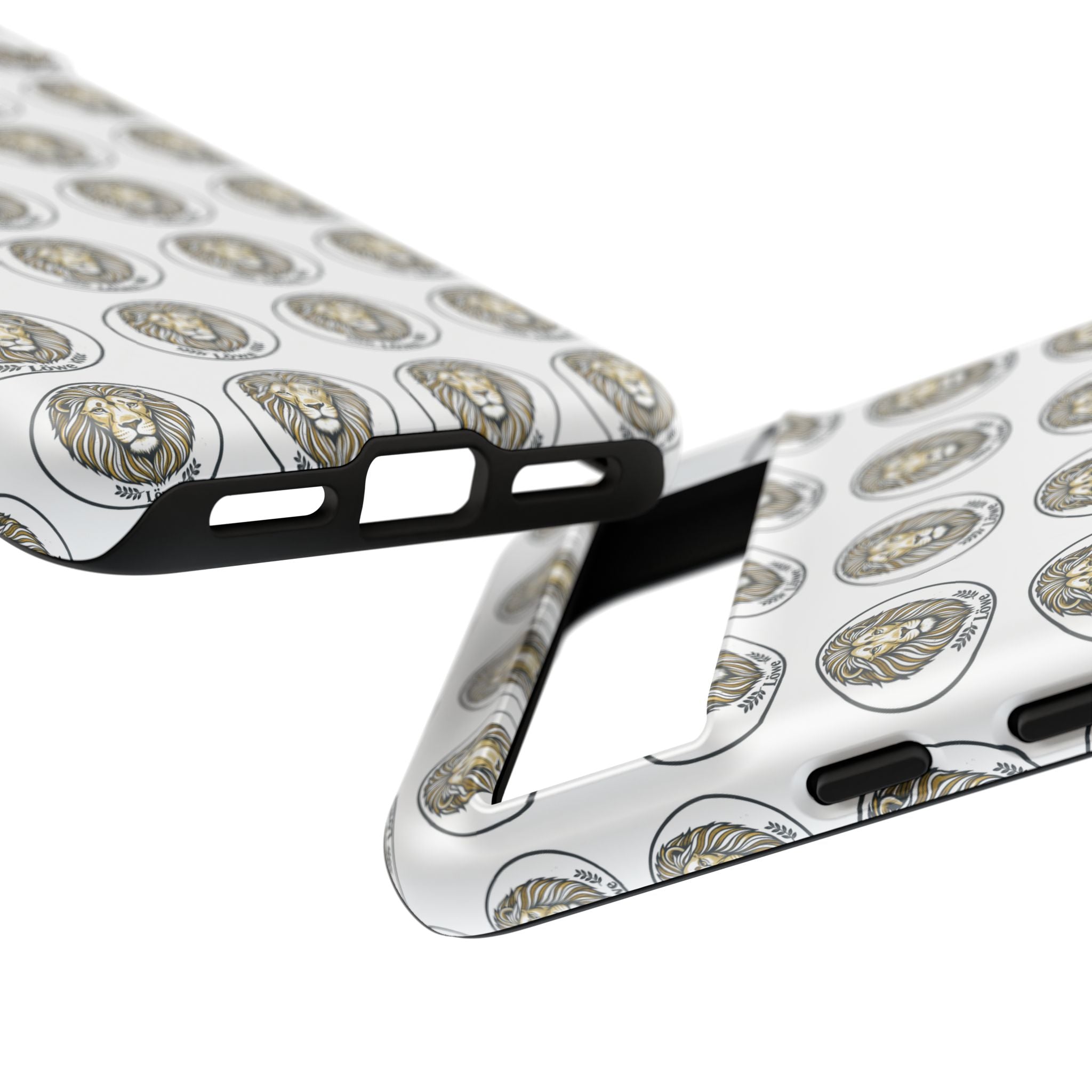 Lion Seal Pattern Phone Case — Protective Tough Case with Vintage Heraldic Design