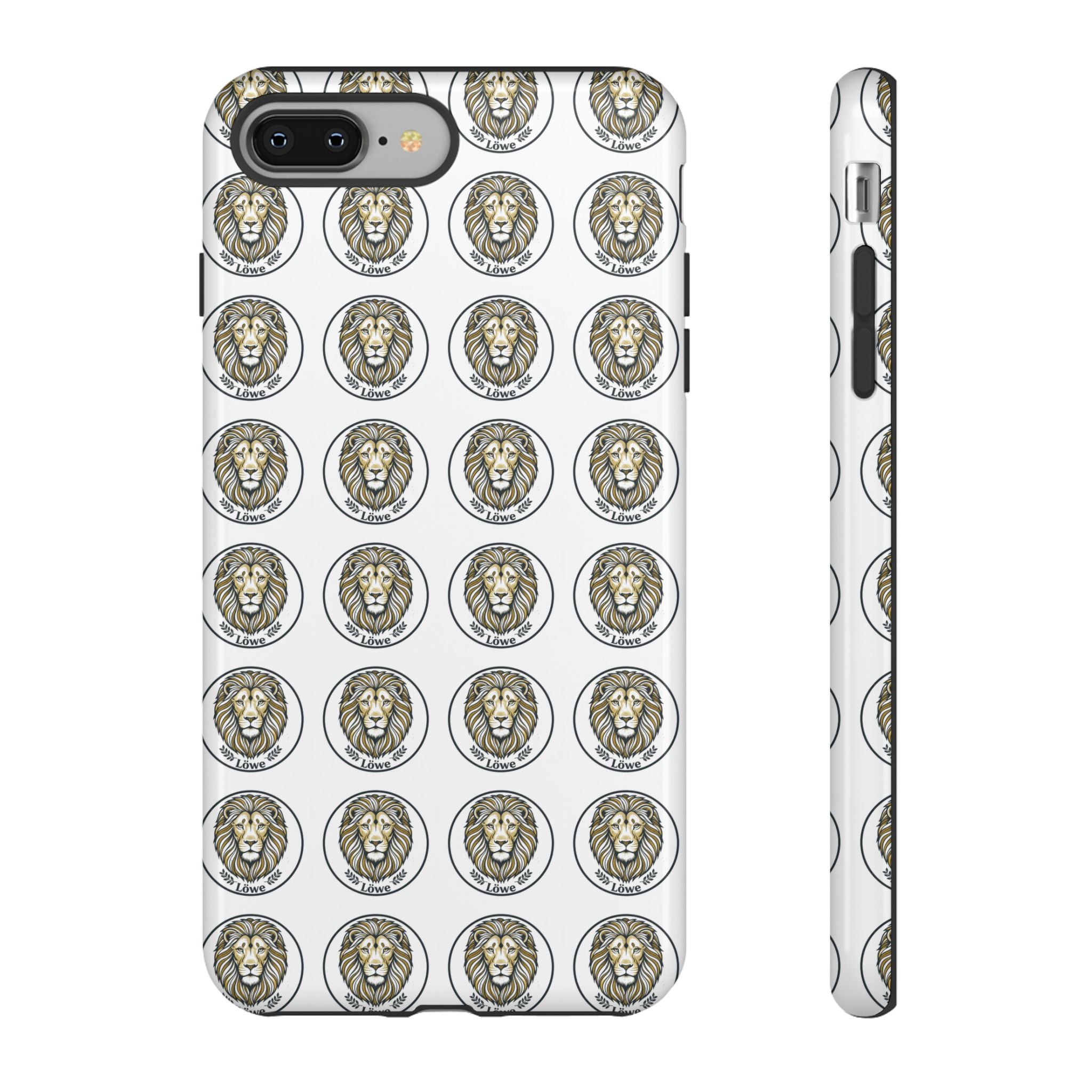 Lion Seal Pattern Phone Case — Protective Tough Case with Vintage Heraldic Design