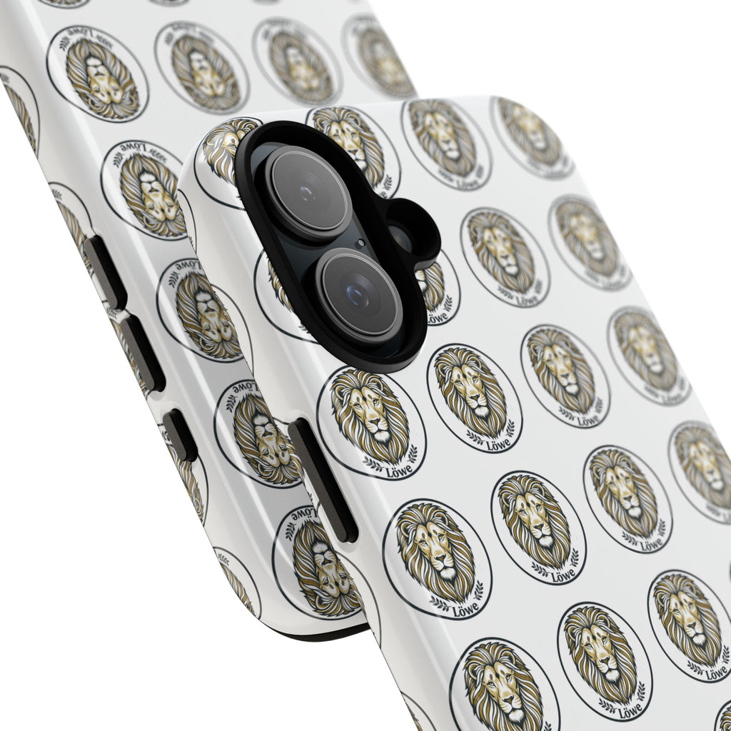 Lion Seal Pattern Phone Case — Protective Tough Case with Vintage Heraldic Design