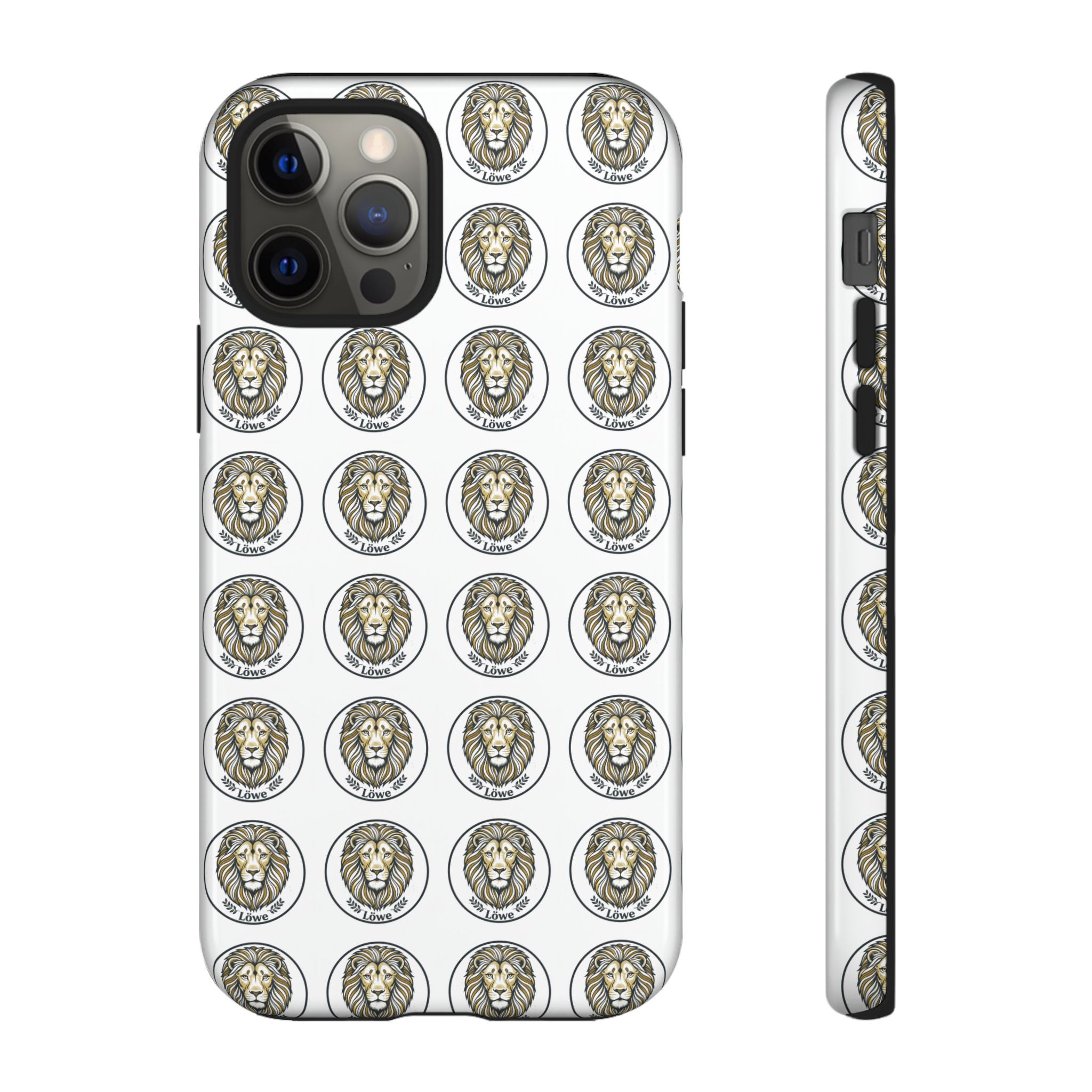Lion Seal Pattern Phone Case — Protective Tough Case with Vintage Heraldic Design