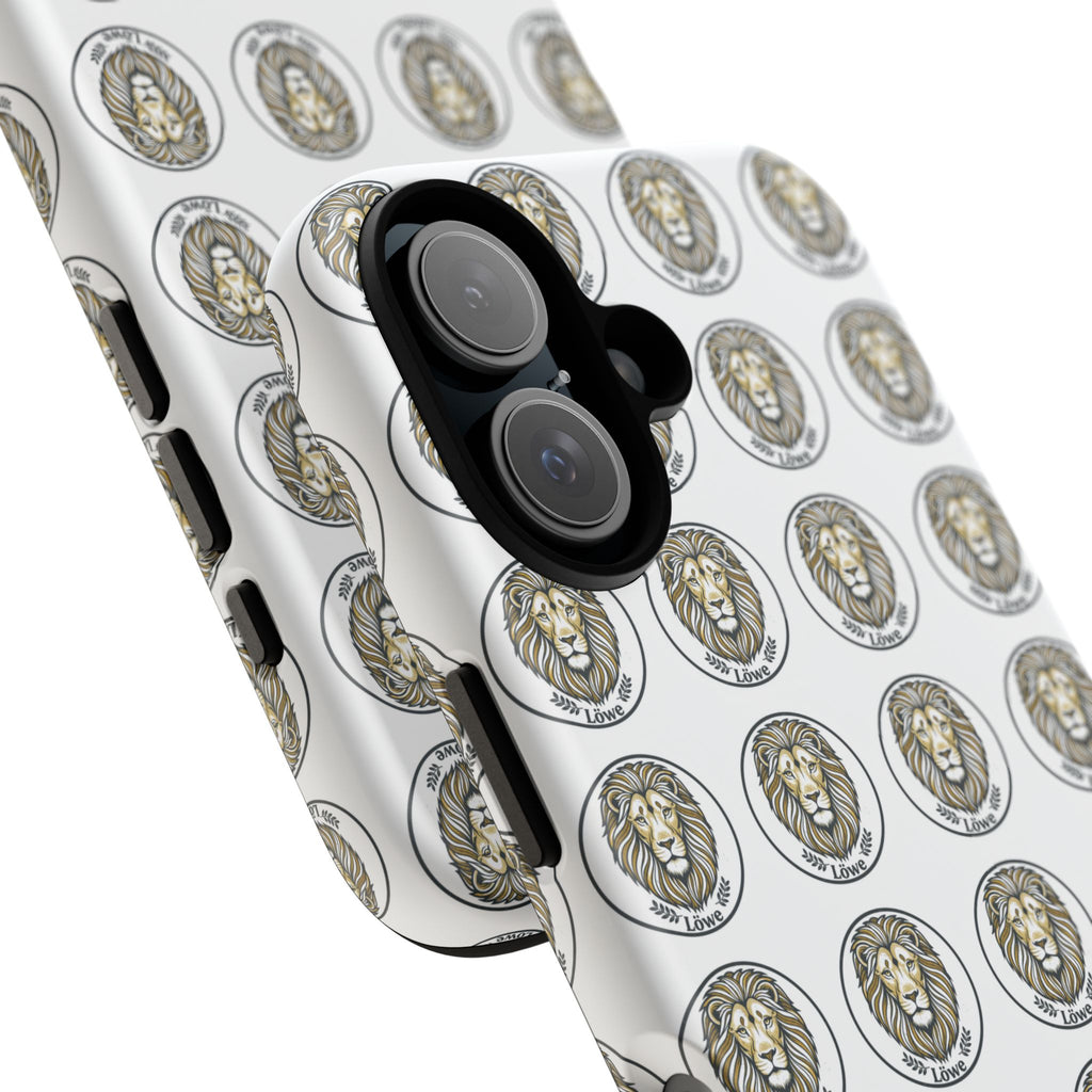 Lion Seal Pattern Phone Case — Protective Tough Case with Vintage Heraldic Design