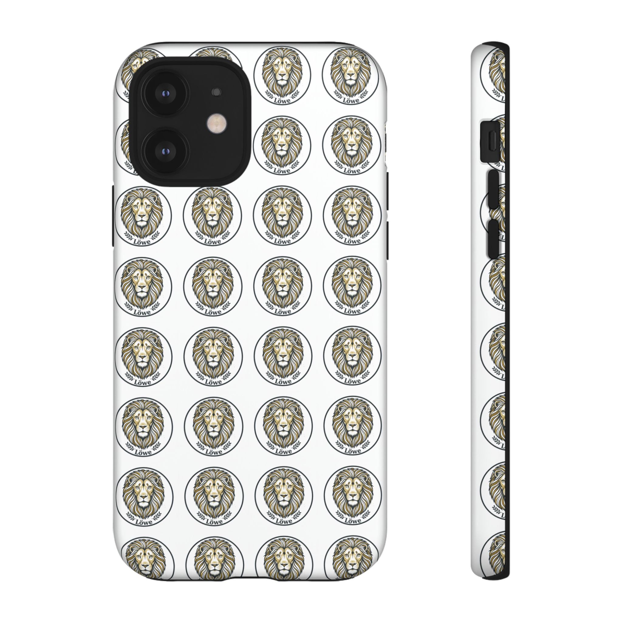 Lion Seal Pattern Phone Case — Protective Tough Case with Vintage Heraldic Design
