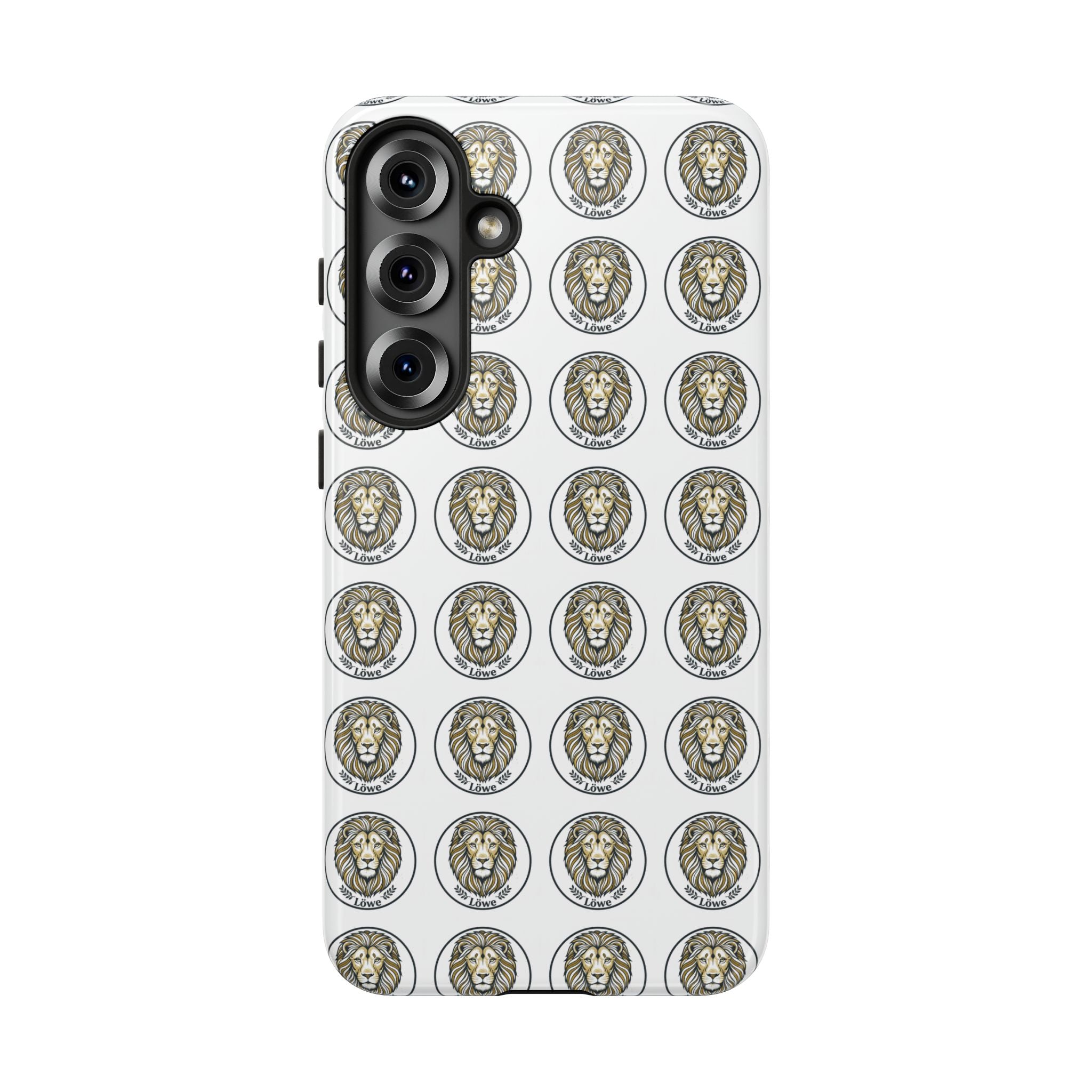 Lion Seal Pattern Phone Case — Protective Tough Case with Vintage Heraldic Design