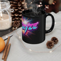 Neon Cryze Black Coffee Mug – Retro 80s Lightning Logo (11oz/15oz)