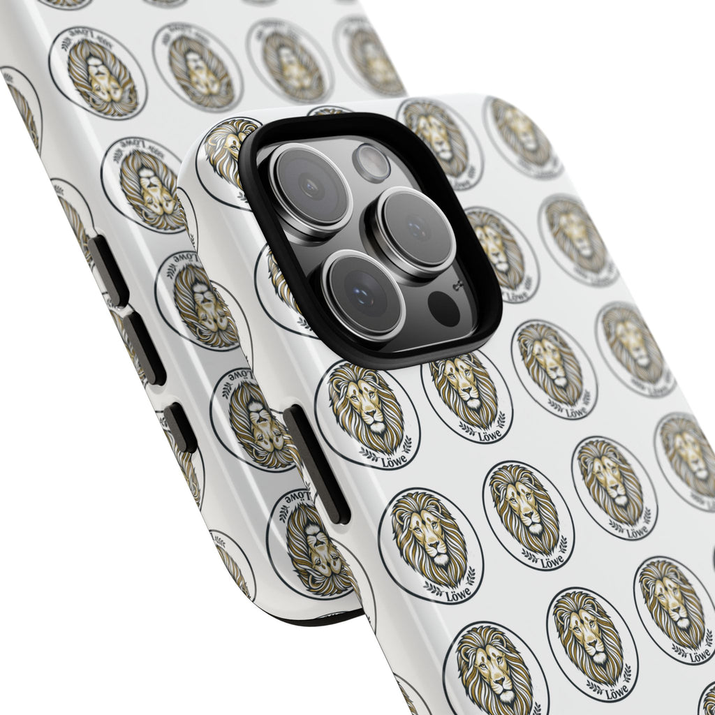 Lion Seal Pattern Phone Case — Protective Tough Case with Vintage Heraldic Design