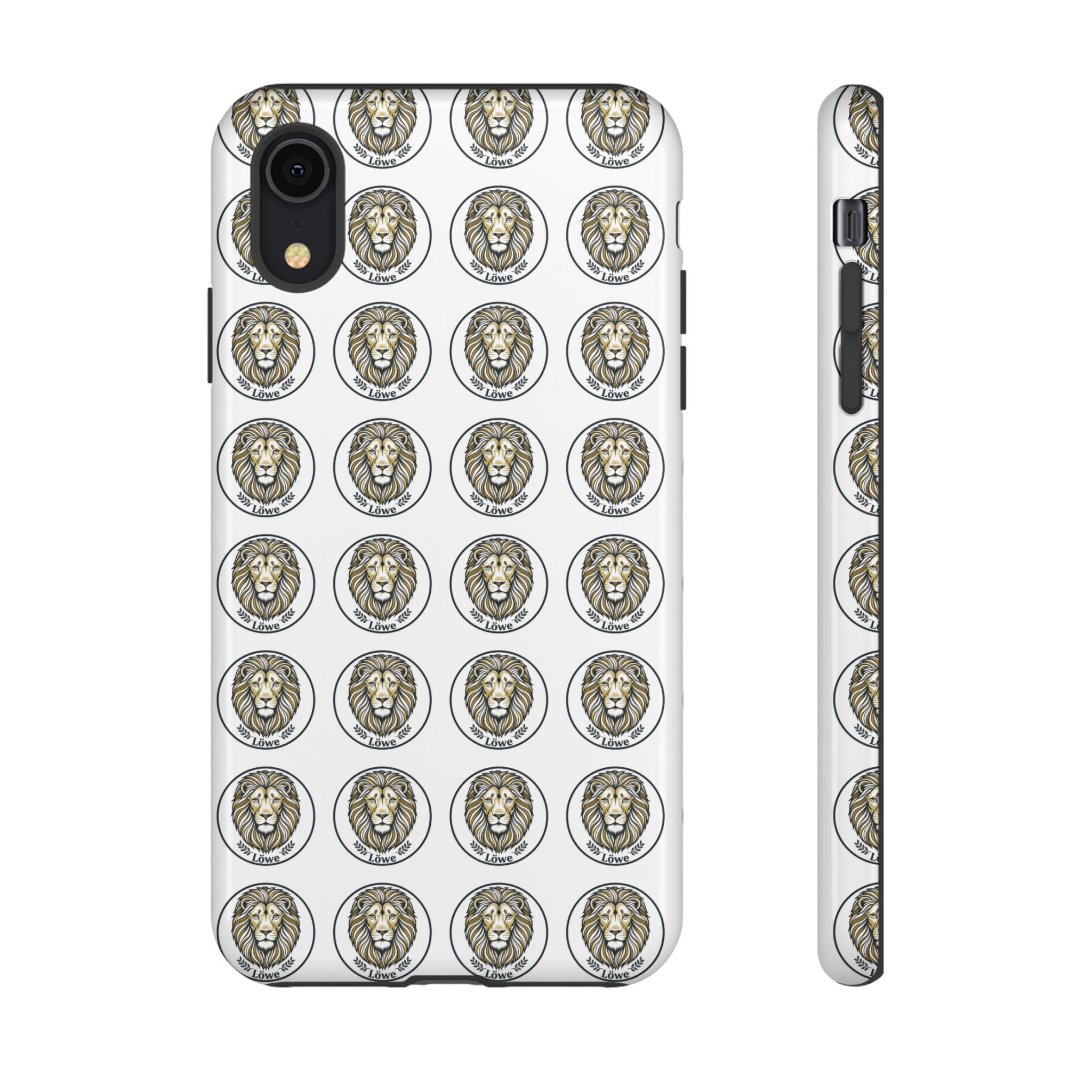 Lion Seal Pattern Phone Case — Protective Tough Case with Vintage Heraldic Design