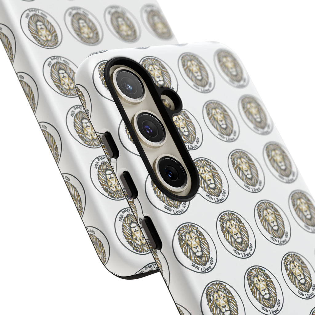 Lion Seal Pattern Phone Case — Protective Tough Case with Vintage Heraldic Design