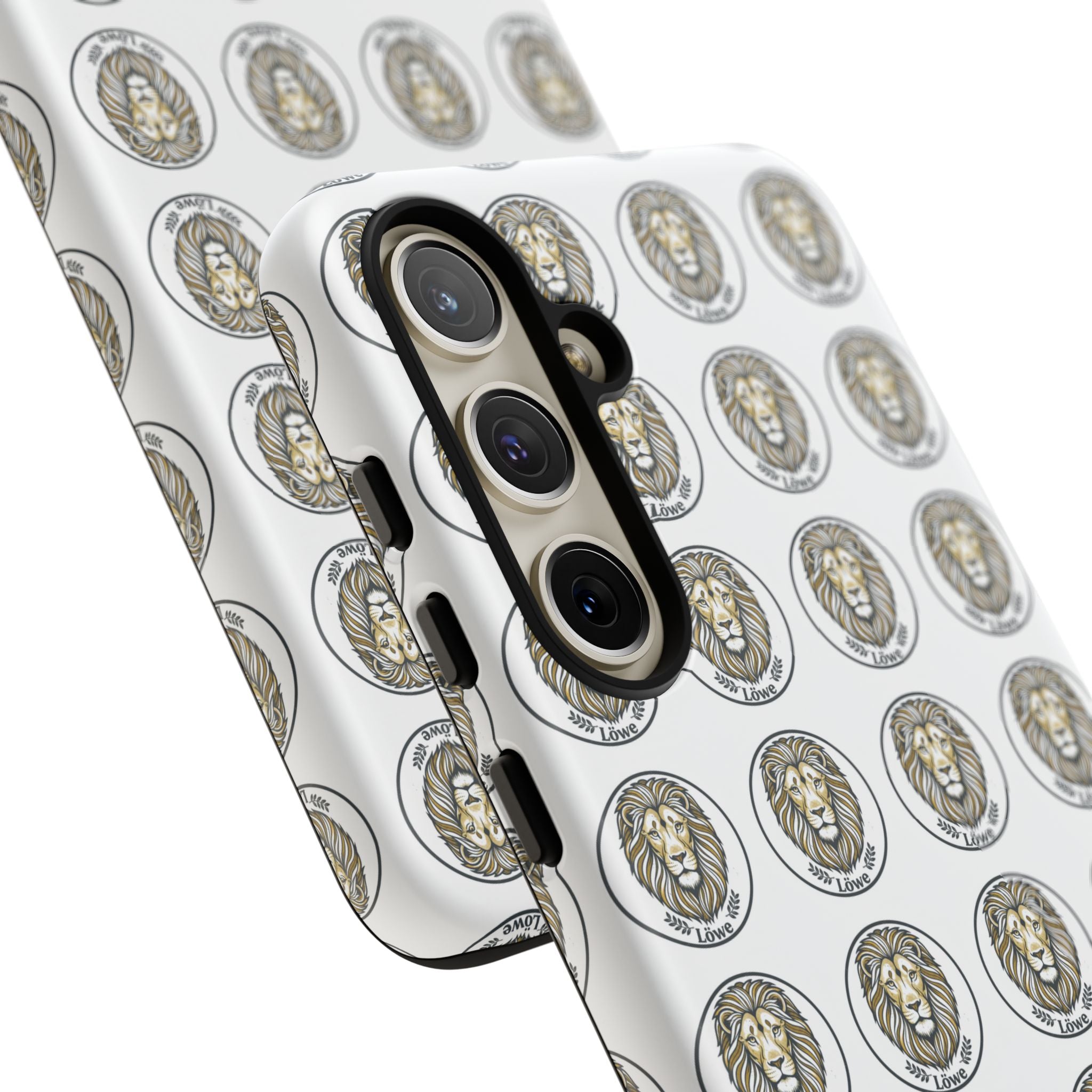 Lion Seal Pattern Phone Case — Protective Tough Case with Vintage Heraldic Design