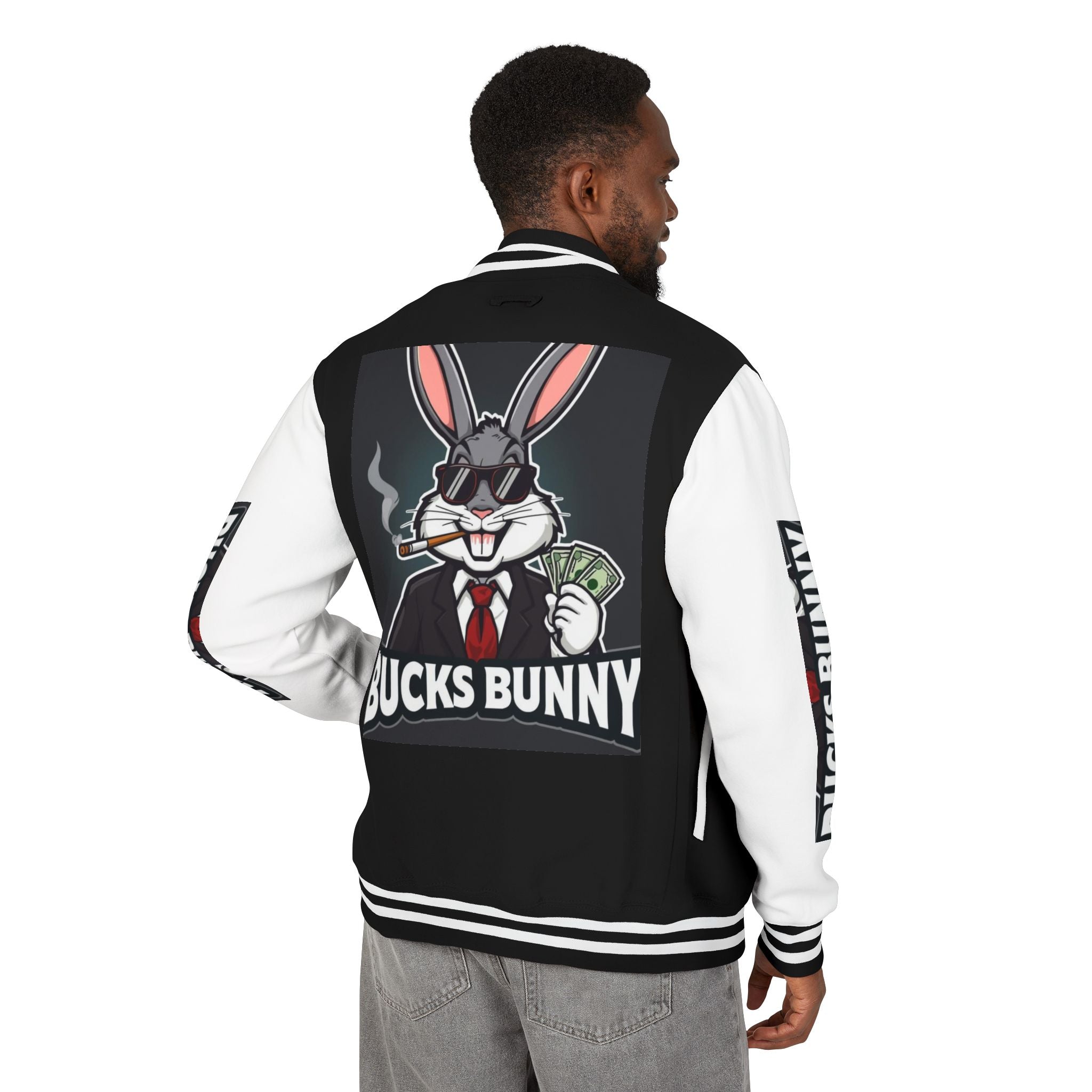 Bucks Bunny Letterman Jacket — Varsity Rabbit Logo Bomber