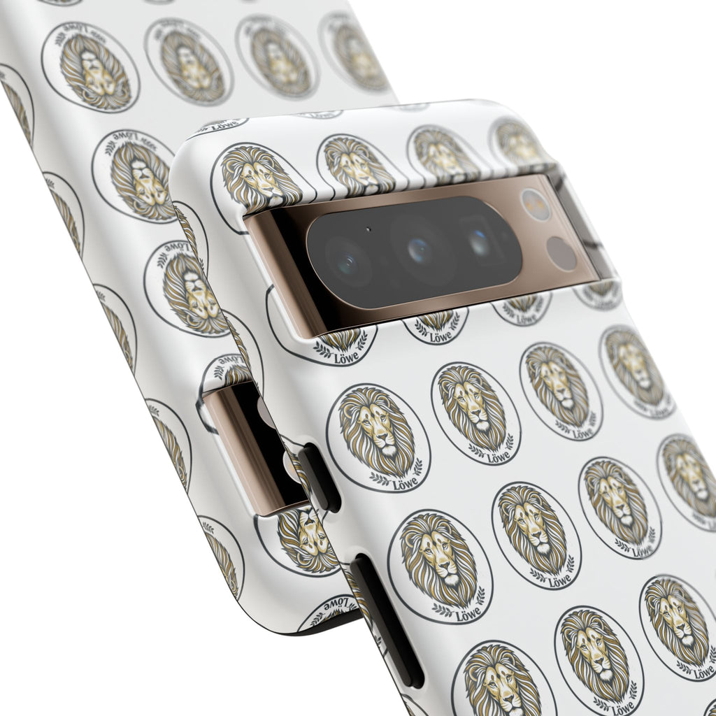 Lion Seal Pattern Phone Case — Protective Tough Case with Vintage Heraldic Design