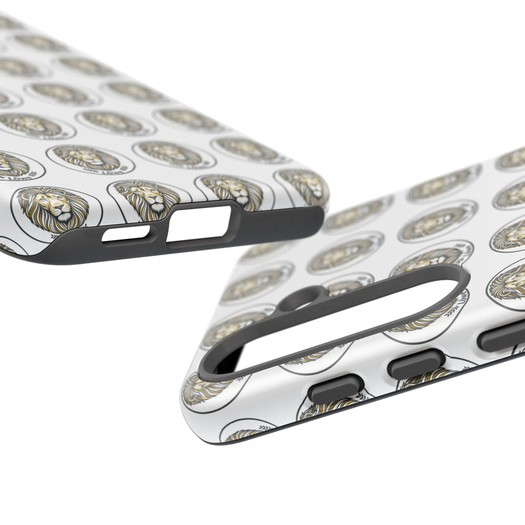 Lion Seal Pattern Phone Case — Protective Tough Case with Vintage Heraldic Design