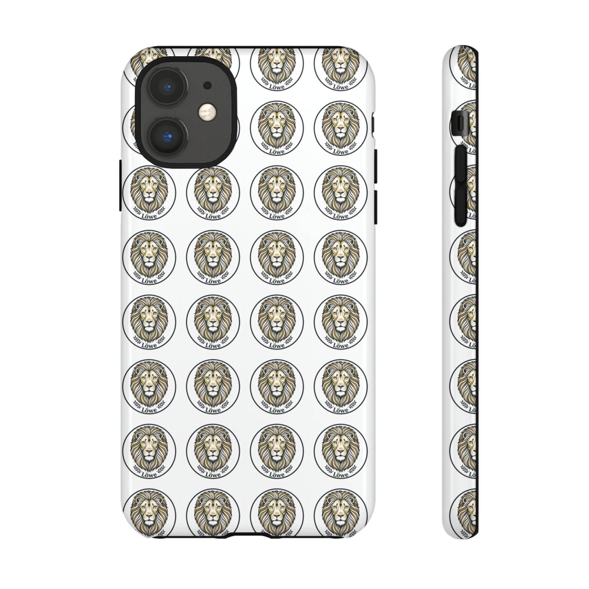 Lion Seal Pattern Phone Case — Protective Tough Case with Vintage Heraldic Design