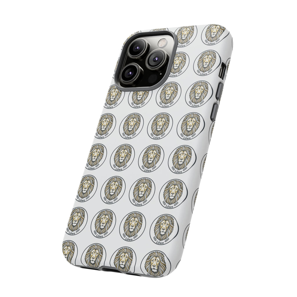 Lion Seal Pattern Phone Case — Protective Tough Case with Vintage Heraldic Design
