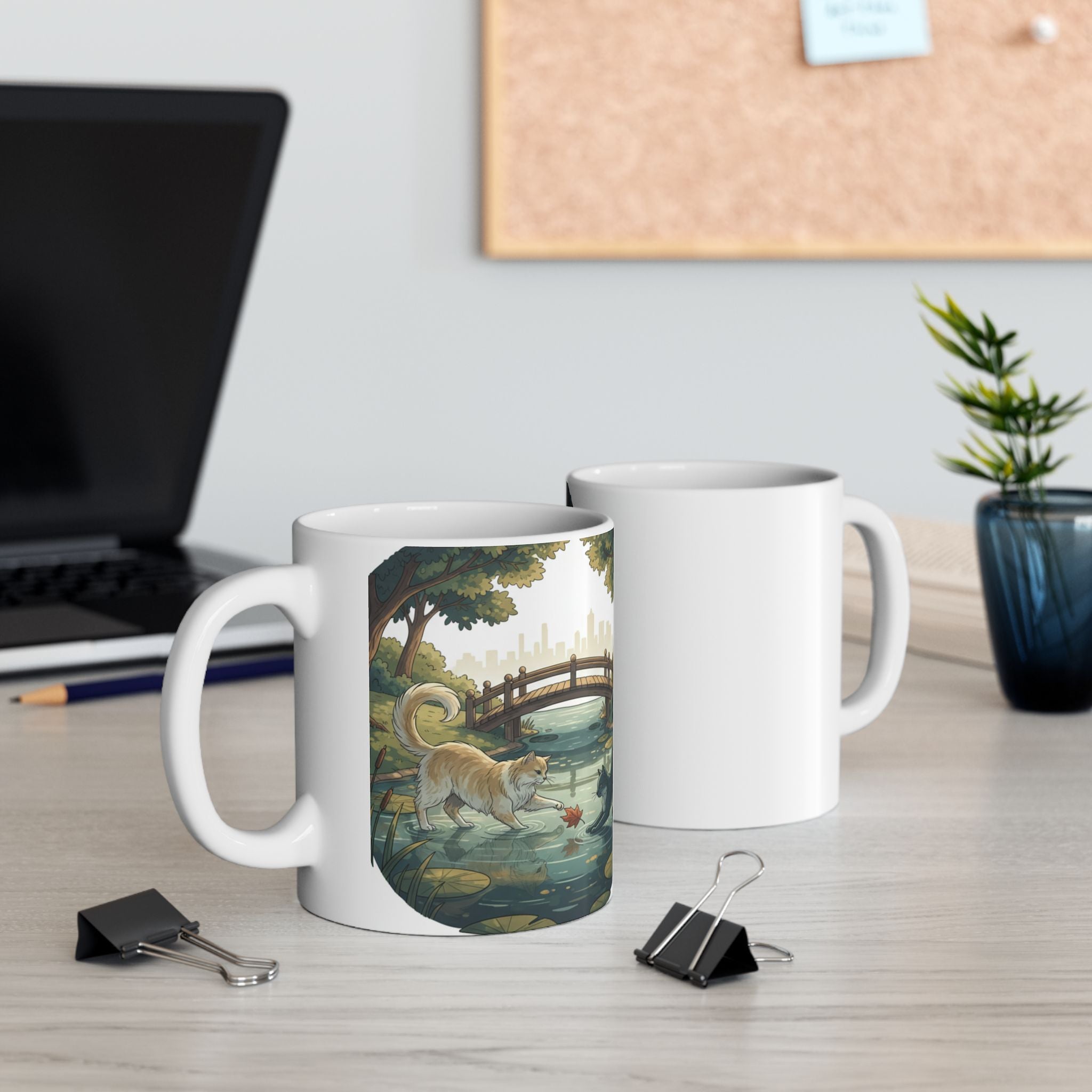 Scenic Cat Park Ceramic Mug — 11oz & 15oz