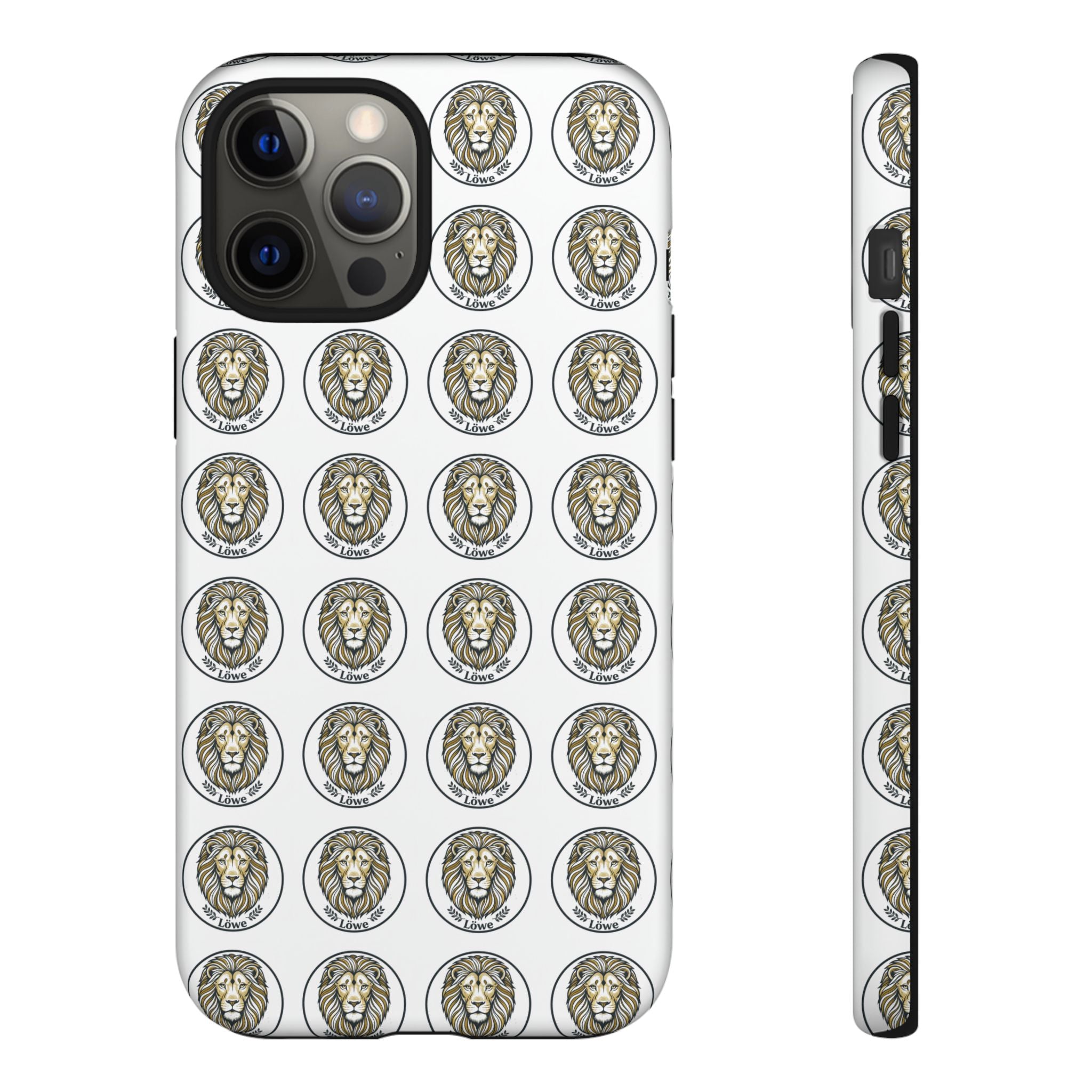 Lion Seal Pattern Phone Case — Protective Tough Case with Vintage Heraldic Design