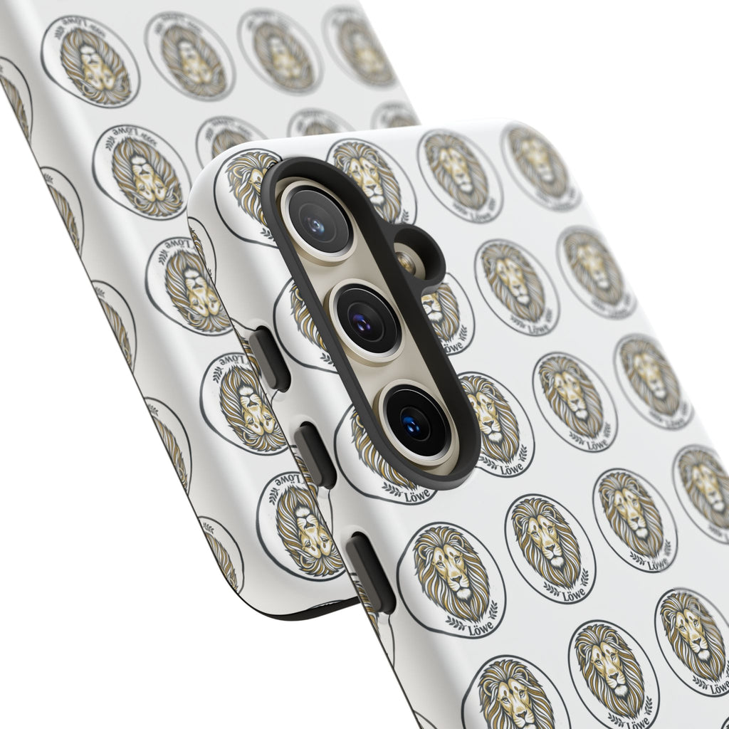 Lion Seal Pattern Phone Case — Protective Tough Case with Vintage Heraldic Design