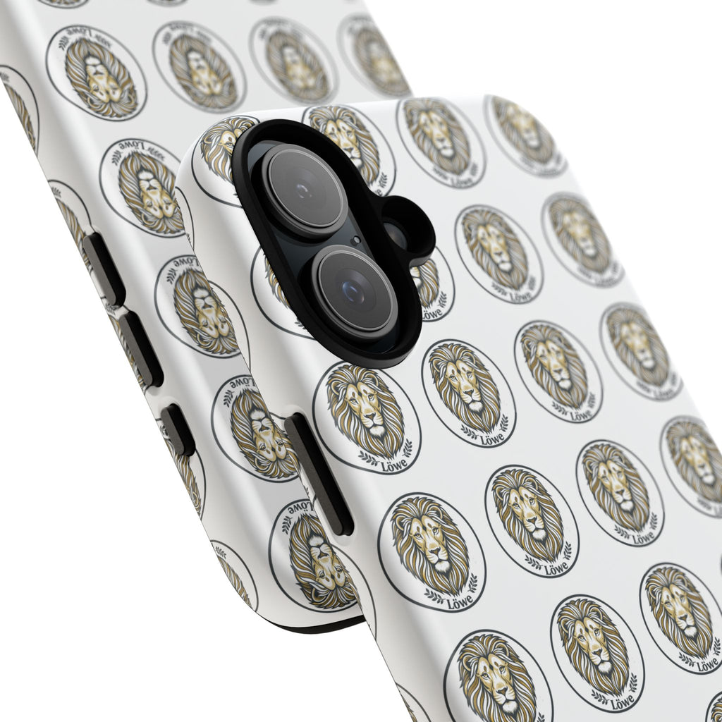 Lion Seal Pattern Phone Case — Protective Tough Case with Vintage Heraldic Design