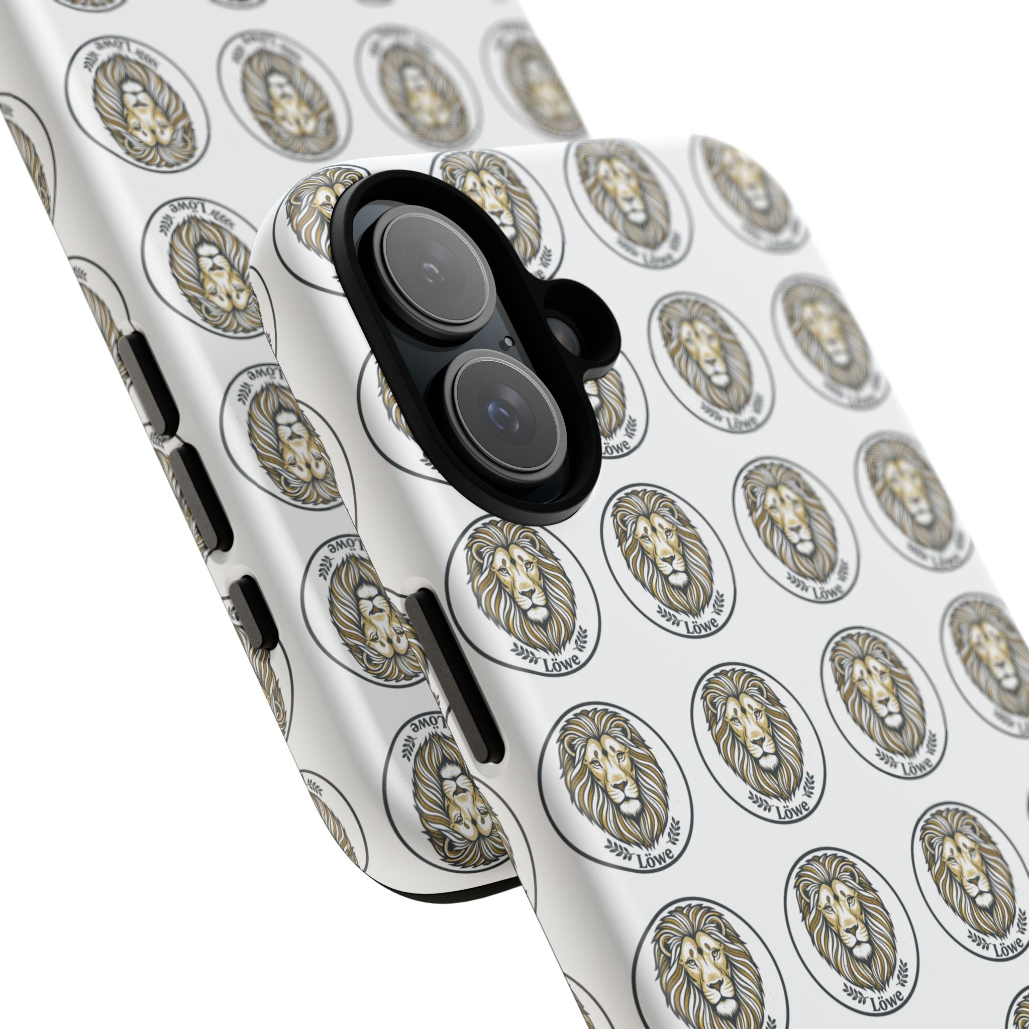 Lion Seal Pattern Phone Case — Protective Tough Case with Vintage Heraldic Design