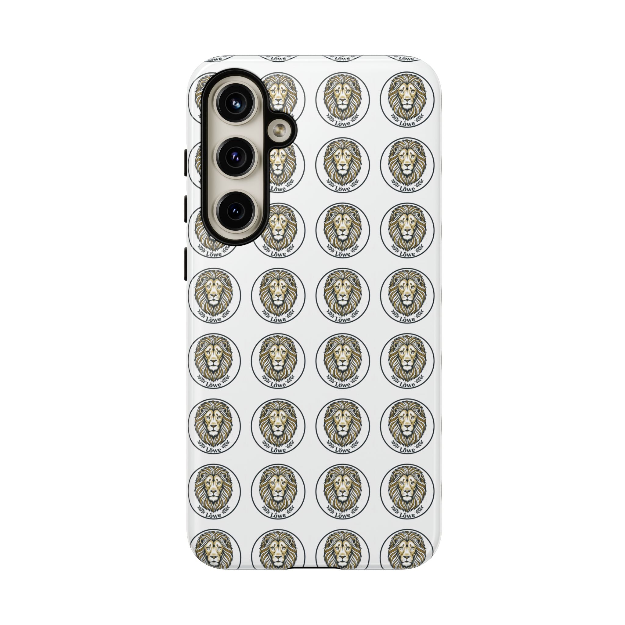 Lion Seal Pattern Phone Case — Protective Tough Case with Vintage Heraldic Design
