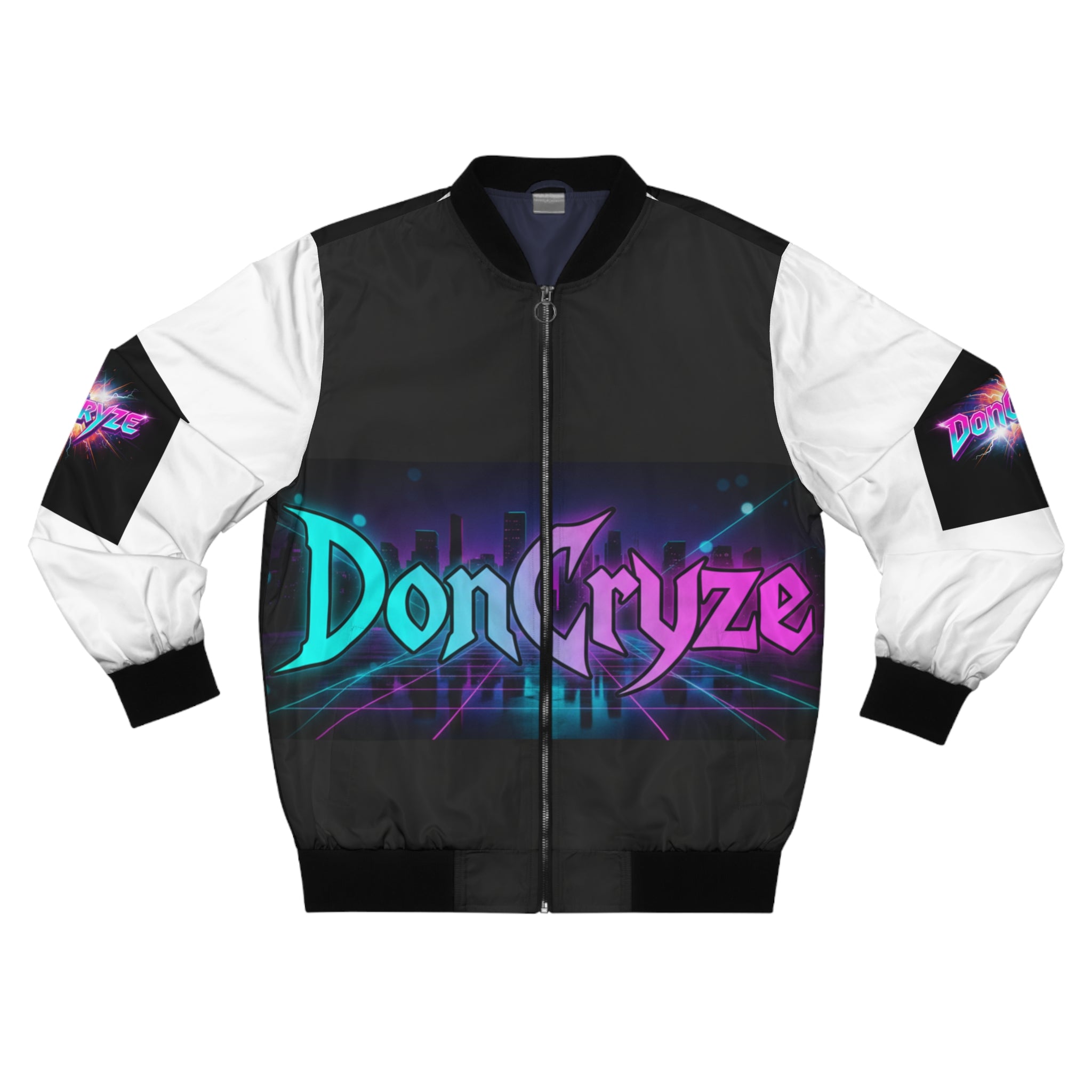 Retro Neon 'DonCryze' Bomber Jacket — 80s Vaporwave Streetwear