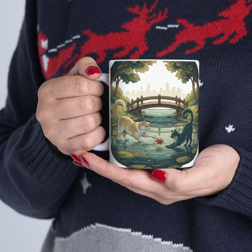 Scenic Cat Park Ceramic Mug — 11oz & 15oz