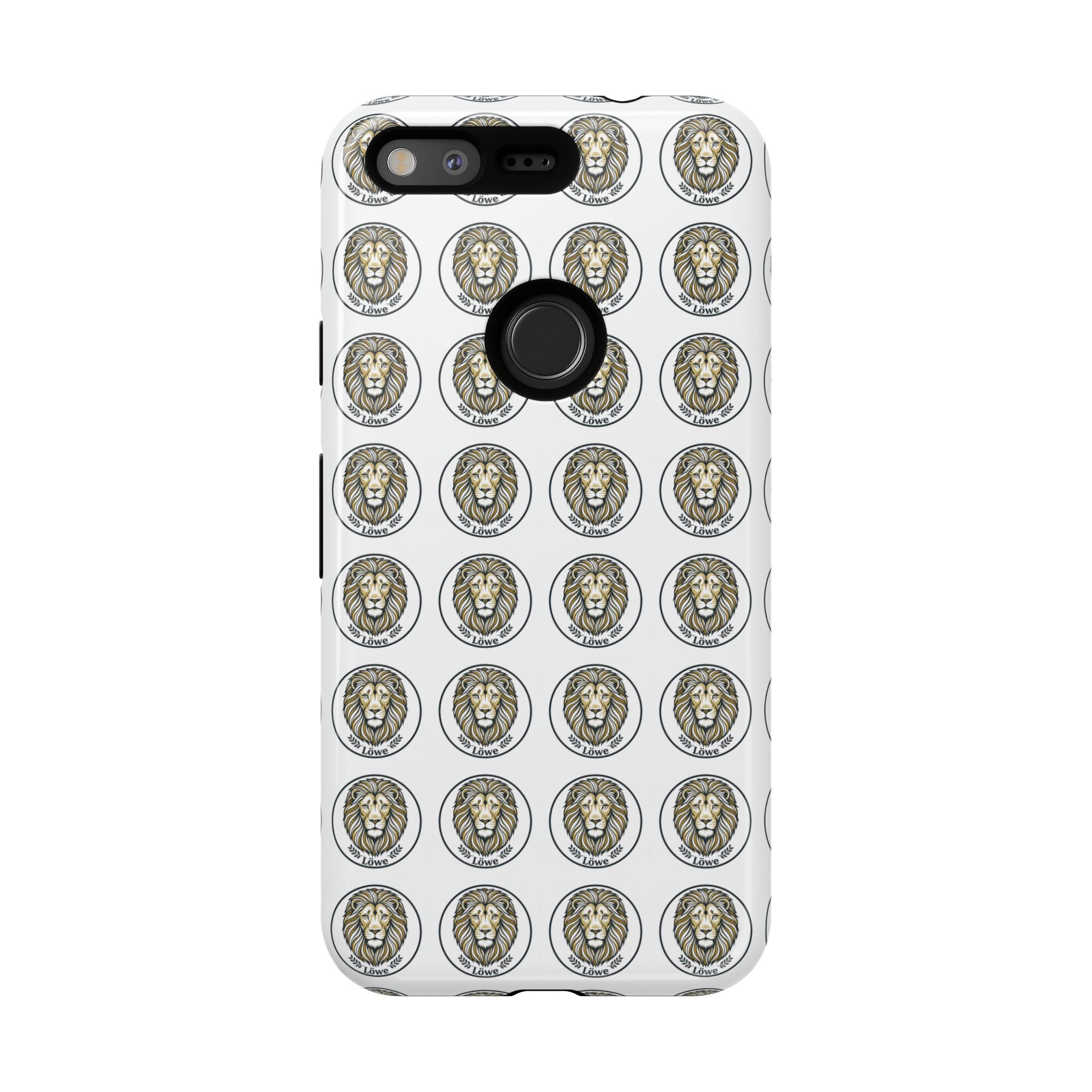Lion Seal Pattern Phone Case — Protective Tough Case with Vintage Heraldic Design