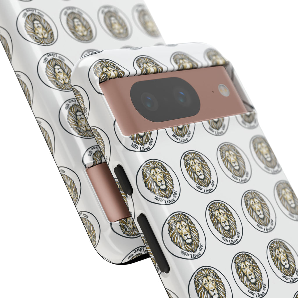 Lion Seal Pattern Phone Case — Protective Tough Case with Vintage Heraldic Design