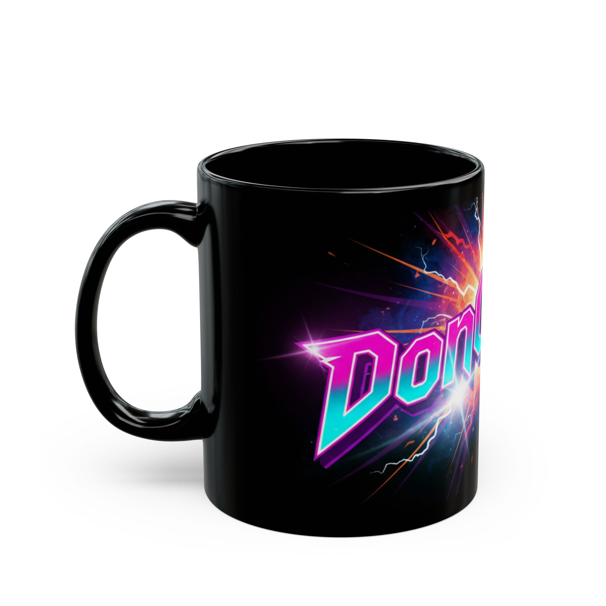 Neon Cryze Black Coffee Mug – Retro 80s Lightning Logo (11oz/15oz)