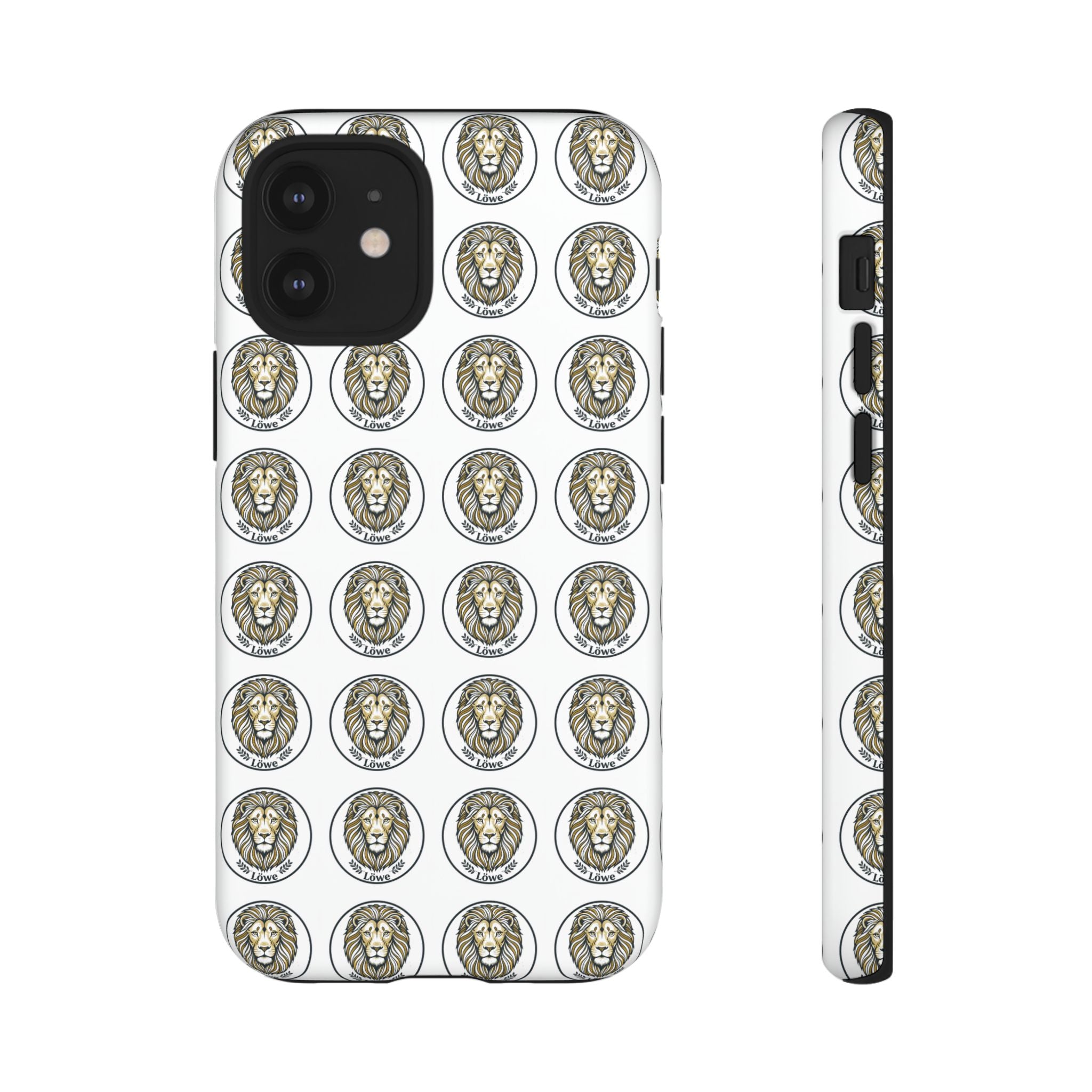 Lion Seal Pattern Phone Case — Protective Tough Case with Vintage Heraldic Design