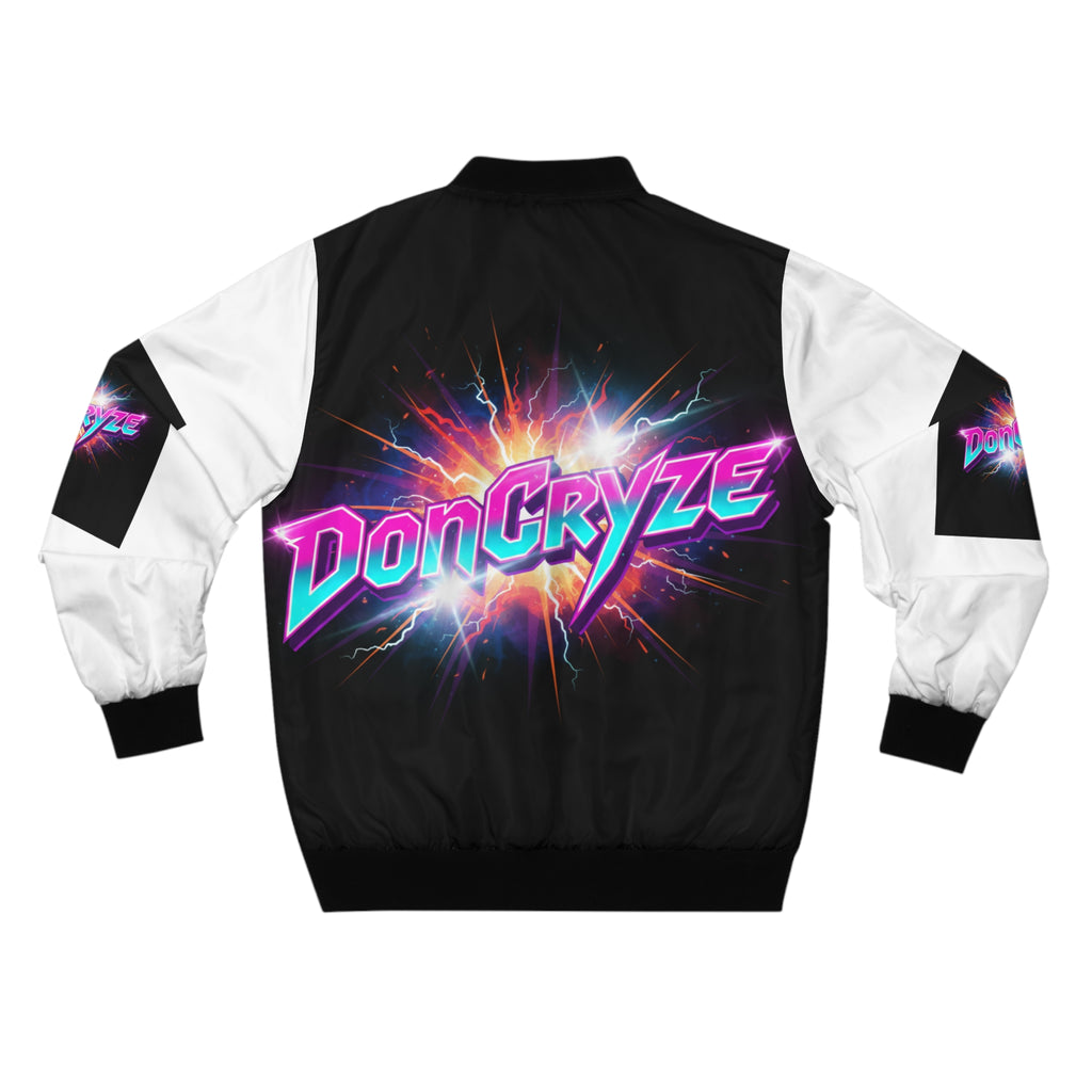 Retro Neon 'DonCryze' Bomber Jacket — 80s Vaporwave Streetwear