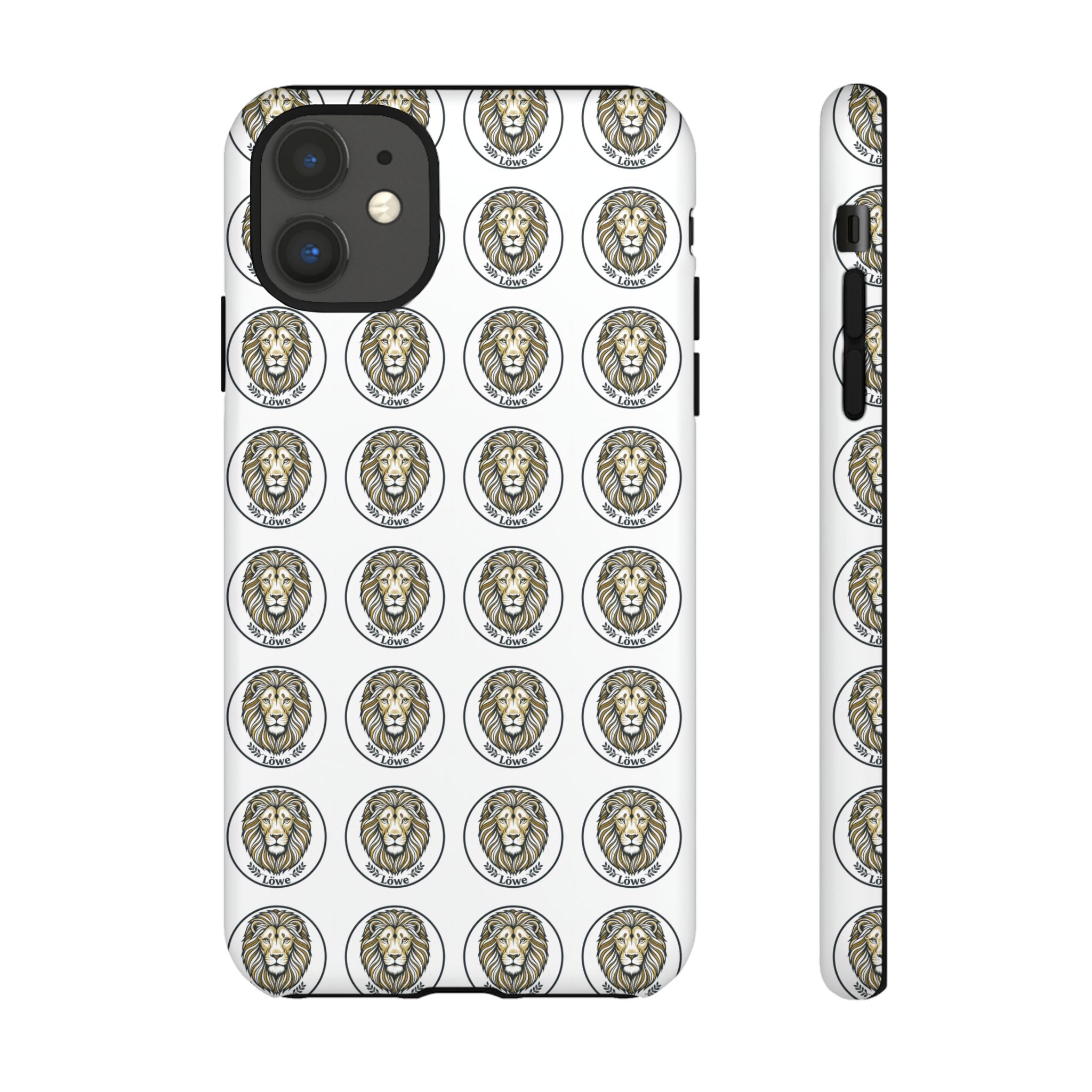 Lion Seal Pattern Phone Case — Protective Tough Case with Vintage Heraldic Design