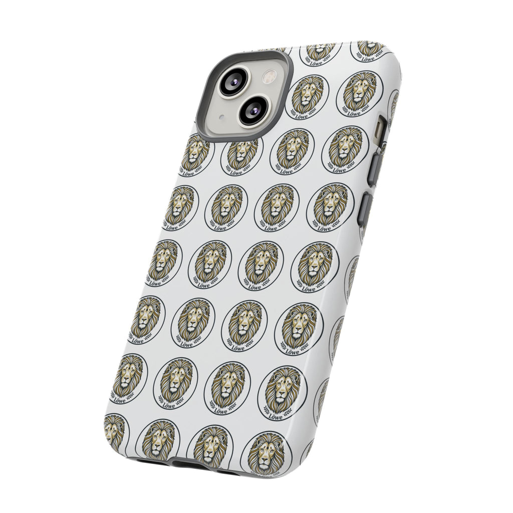 Lion Seal Pattern Phone Case — Protective Tough Case with Vintage Heraldic Design