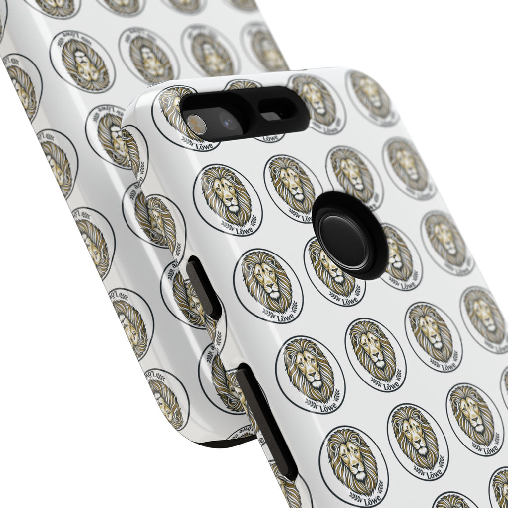 Lion Seal Pattern Phone Case — Protective Tough Case with Vintage Heraldic Design
