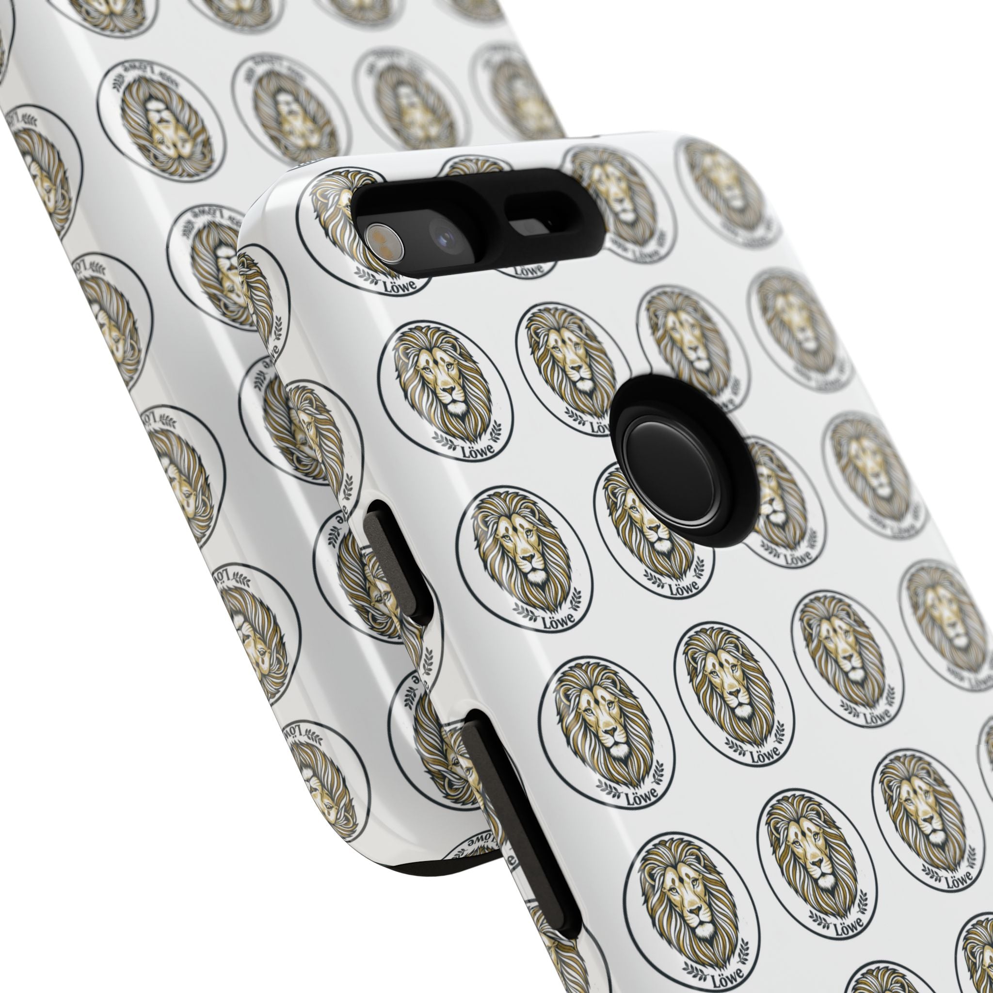 Lion Seal Pattern Phone Case — Protective Tough Case with Vintage Heraldic Design