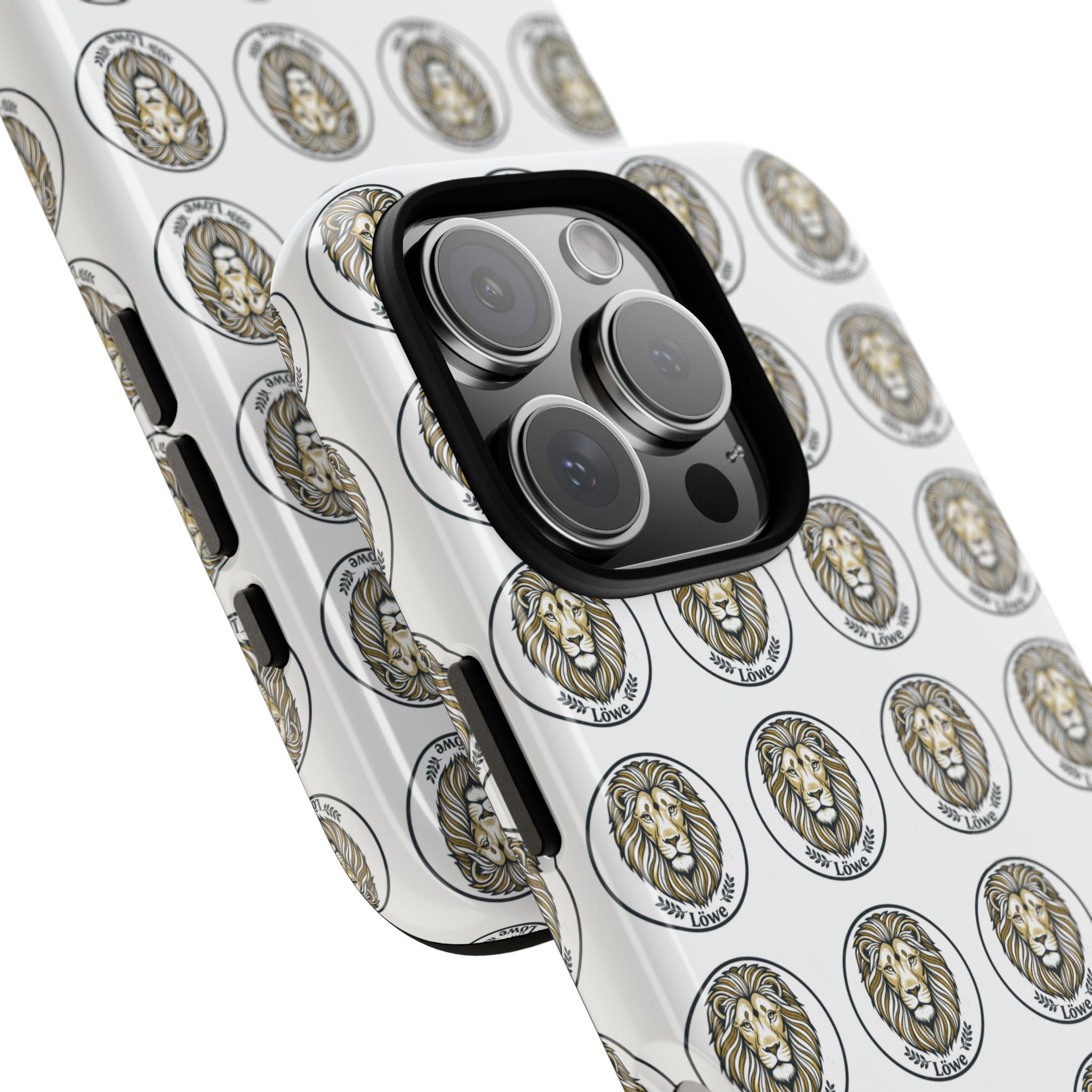 Lion Seal Pattern Phone Case — Protective Tough Case with Vintage Heraldic Design