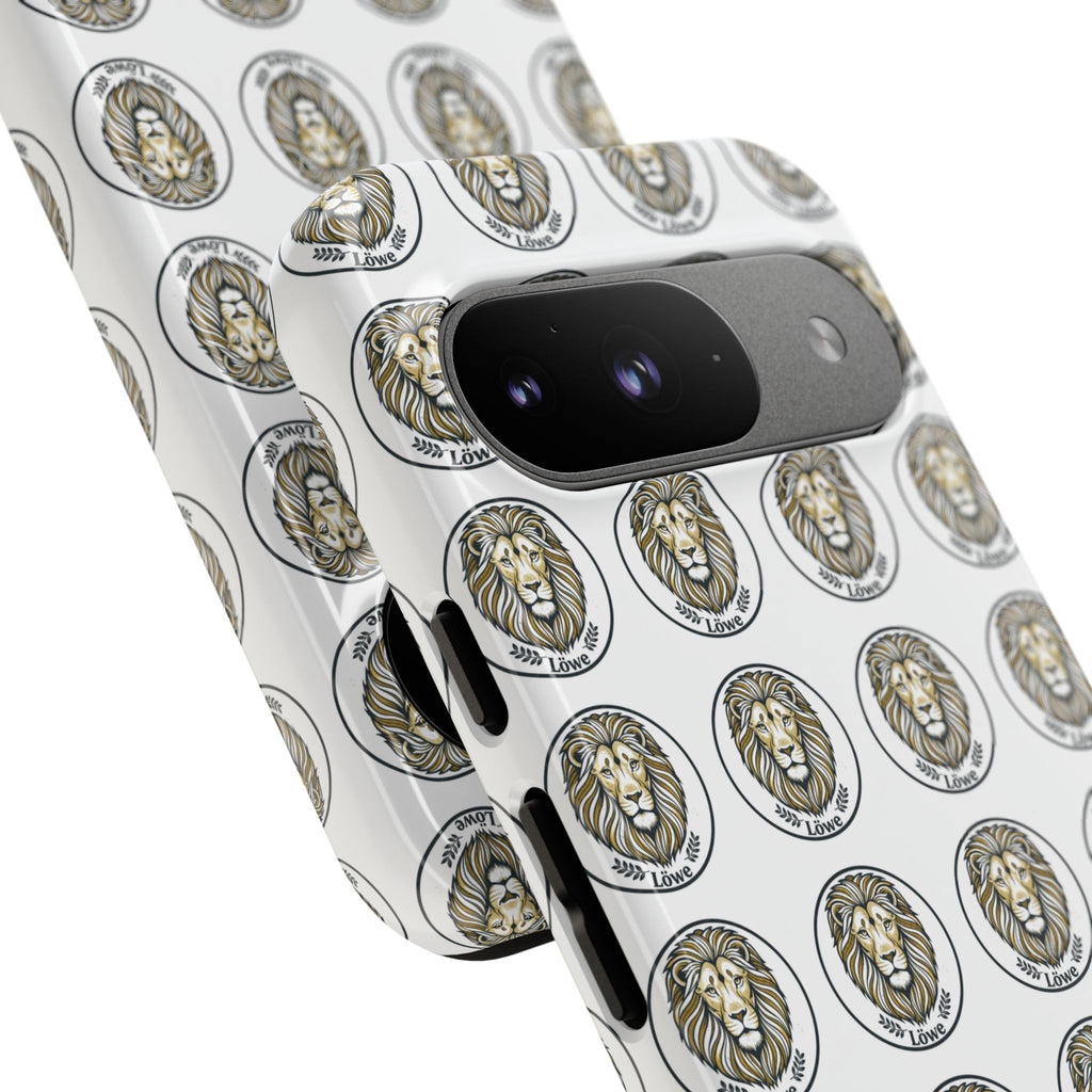 Lion Seal Pattern Phone Case — Protective Tough Case with Vintage Heraldic Design