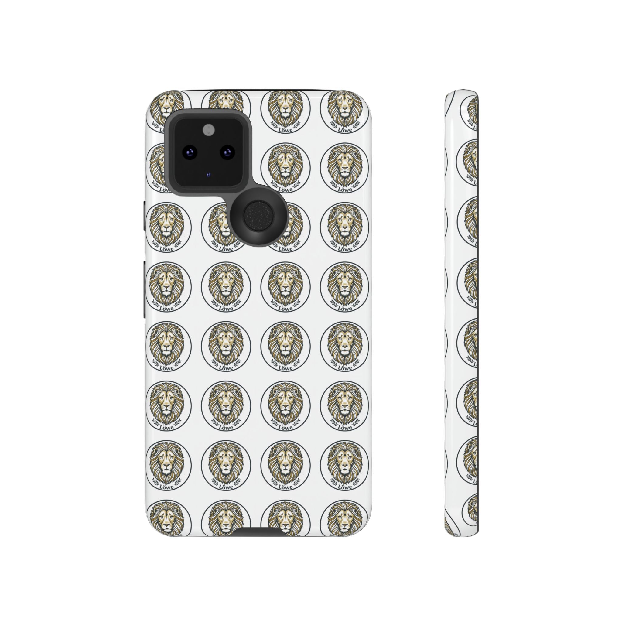 Lion Seal Pattern Phone Case — Protective Tough Case with Vintage Heraldic Design
