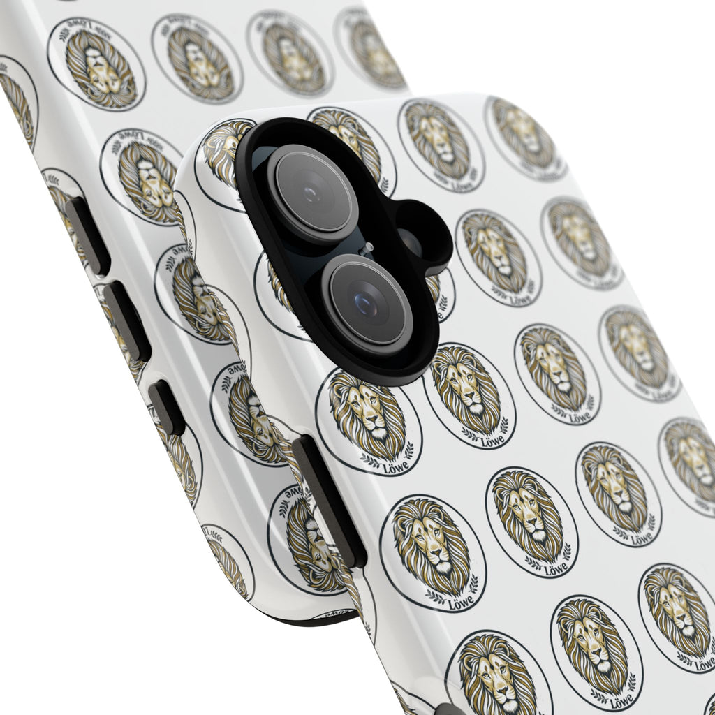 Lion Seal Pattern Phone Case — Protective Tough Case with Vintage Heraldic Design