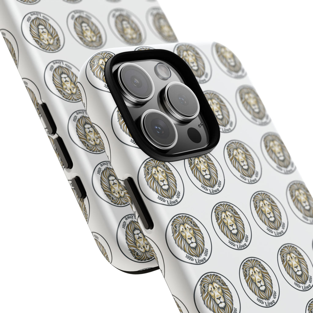 Lion Seal Pattern Phone Case — Protective Tough Case with Vintage Heraldic Design
