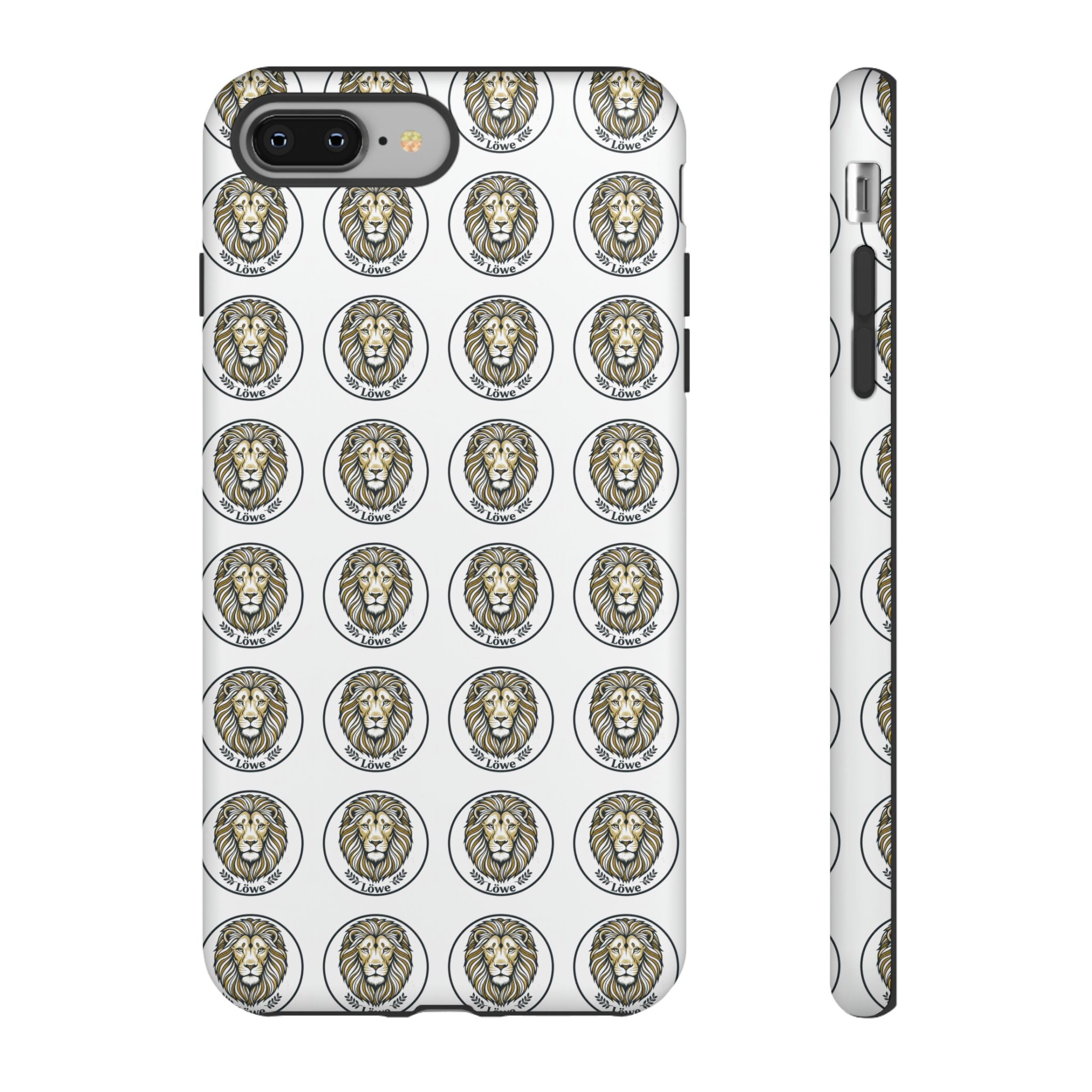 Lion Seal Pattern Phone Case — Protective Tough Case with Vintage Heraldic Design