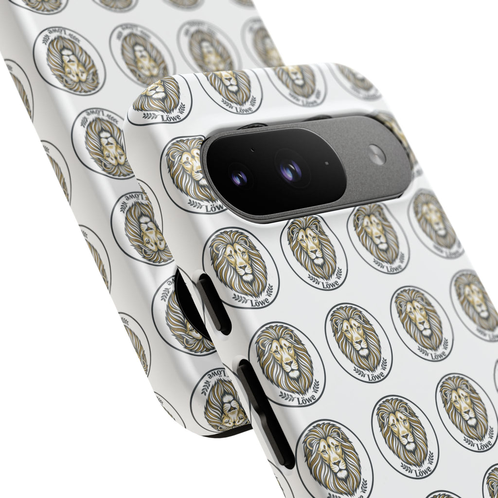 Lion Seal Pattern Phone Case — Protective Tough Case with Vintage Heraldic Design