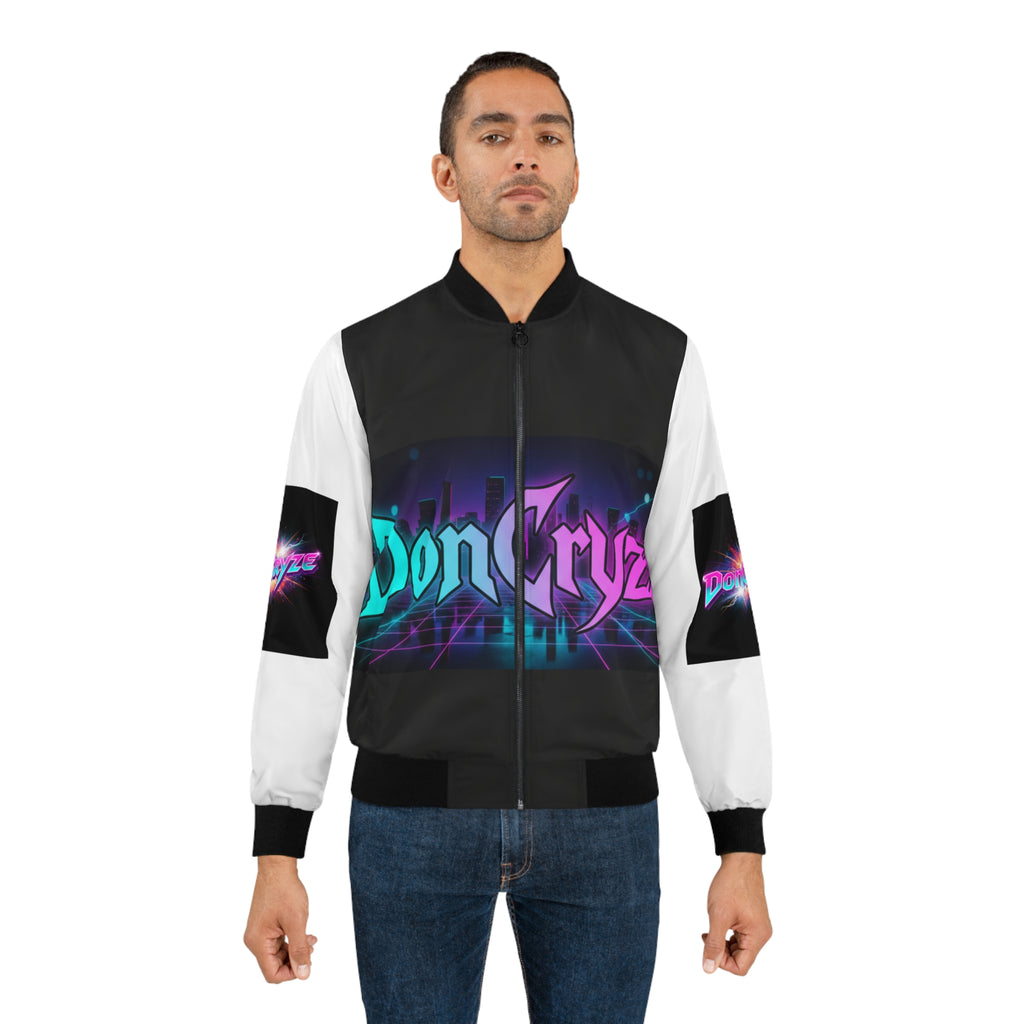 Retro Neon 'DonCryze' Bomber Jacket — 80s Vaporwave Streetwear