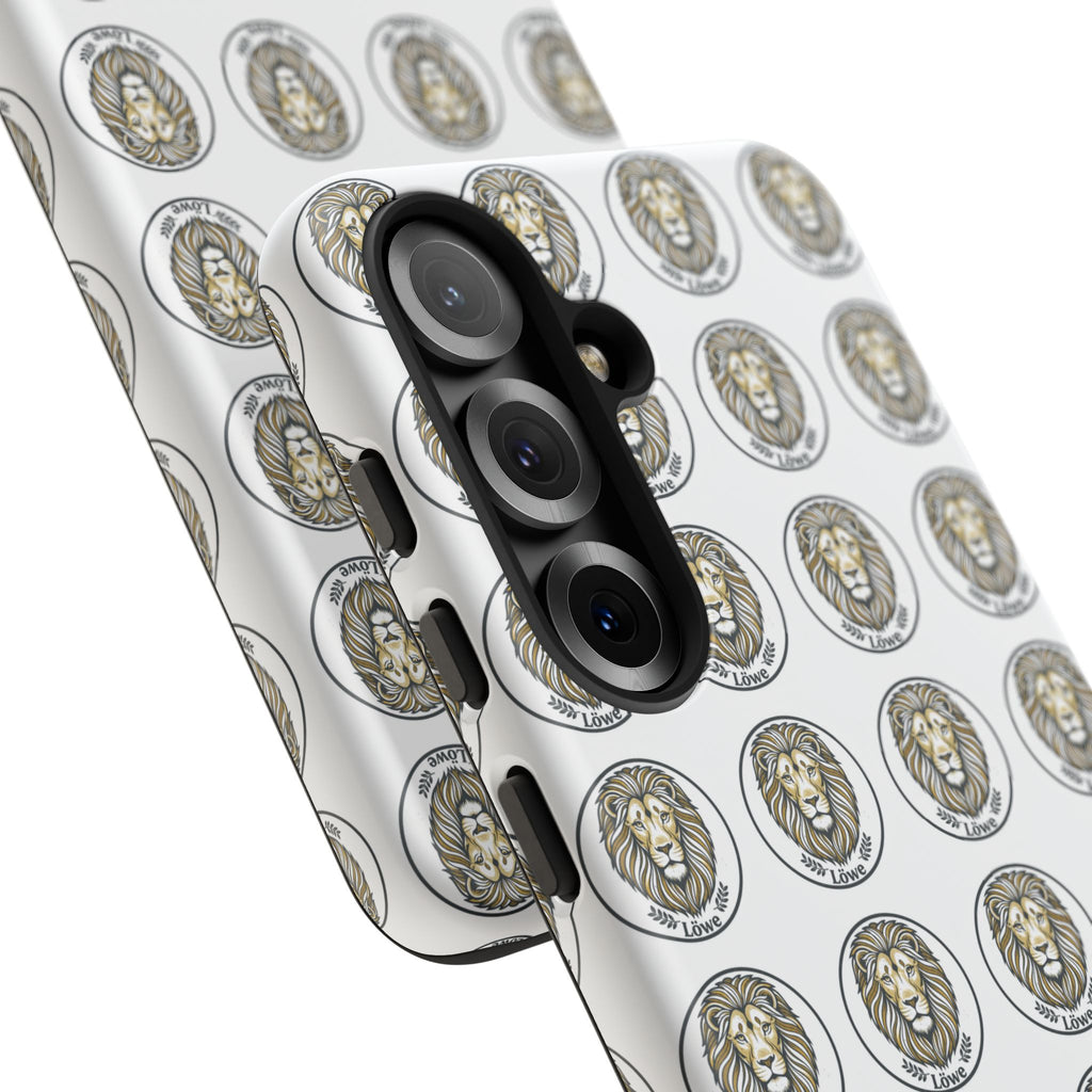 Lion Seal Pattern Phone Case — Protective Tough Case with Vintage Heraldic Design