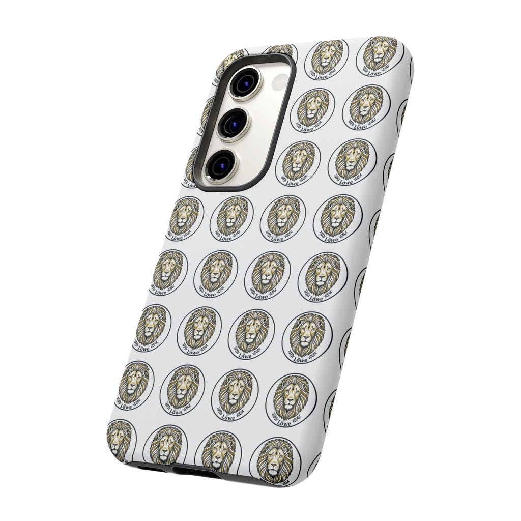 Lion Seal Pattern Phone Case — Protective Tough Case with Vintage Heraldic Design